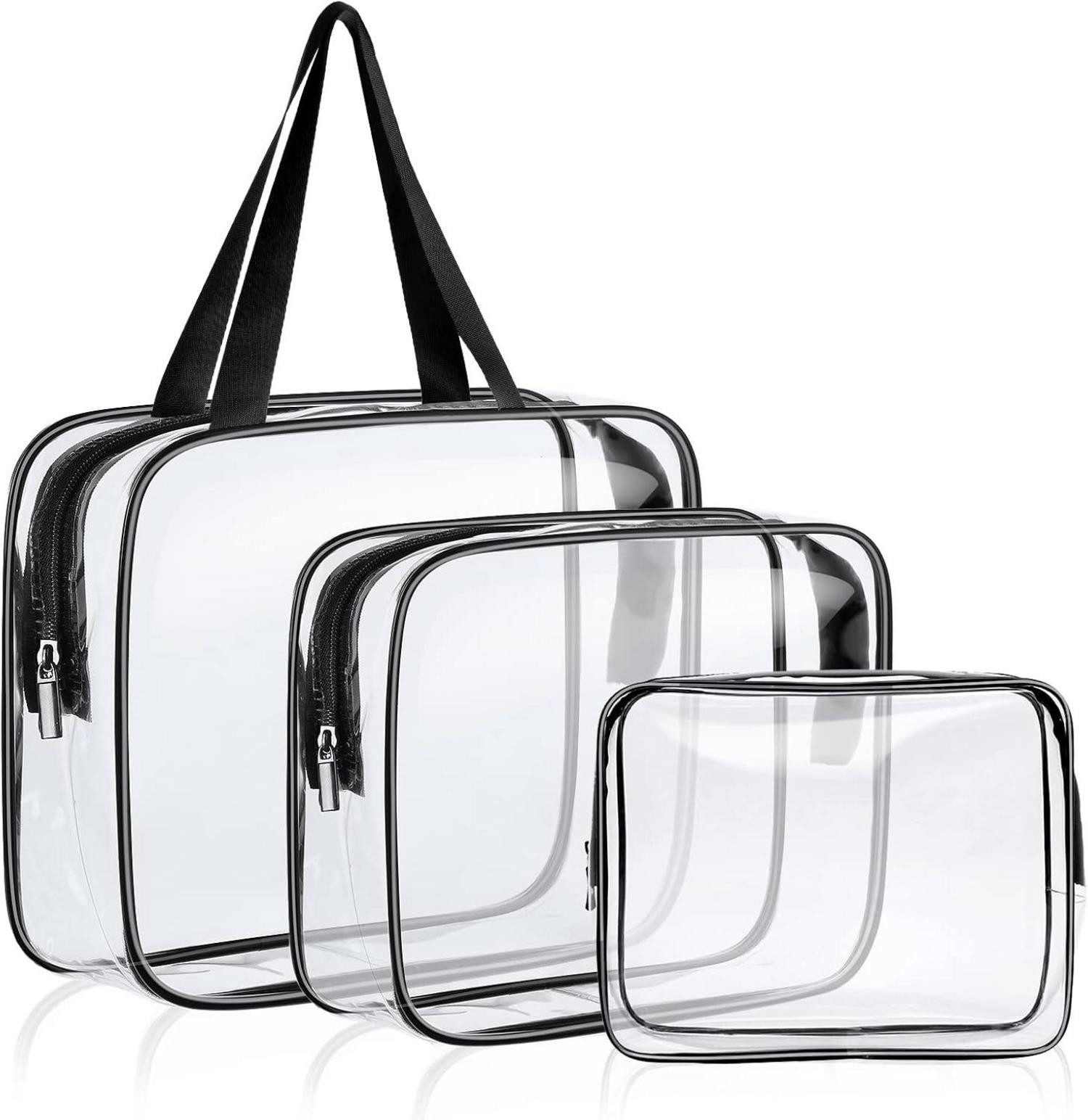 LuxusKollektion Kosmetiktasche Transparente PVC Kulturtasche 3er günstig online kaufen