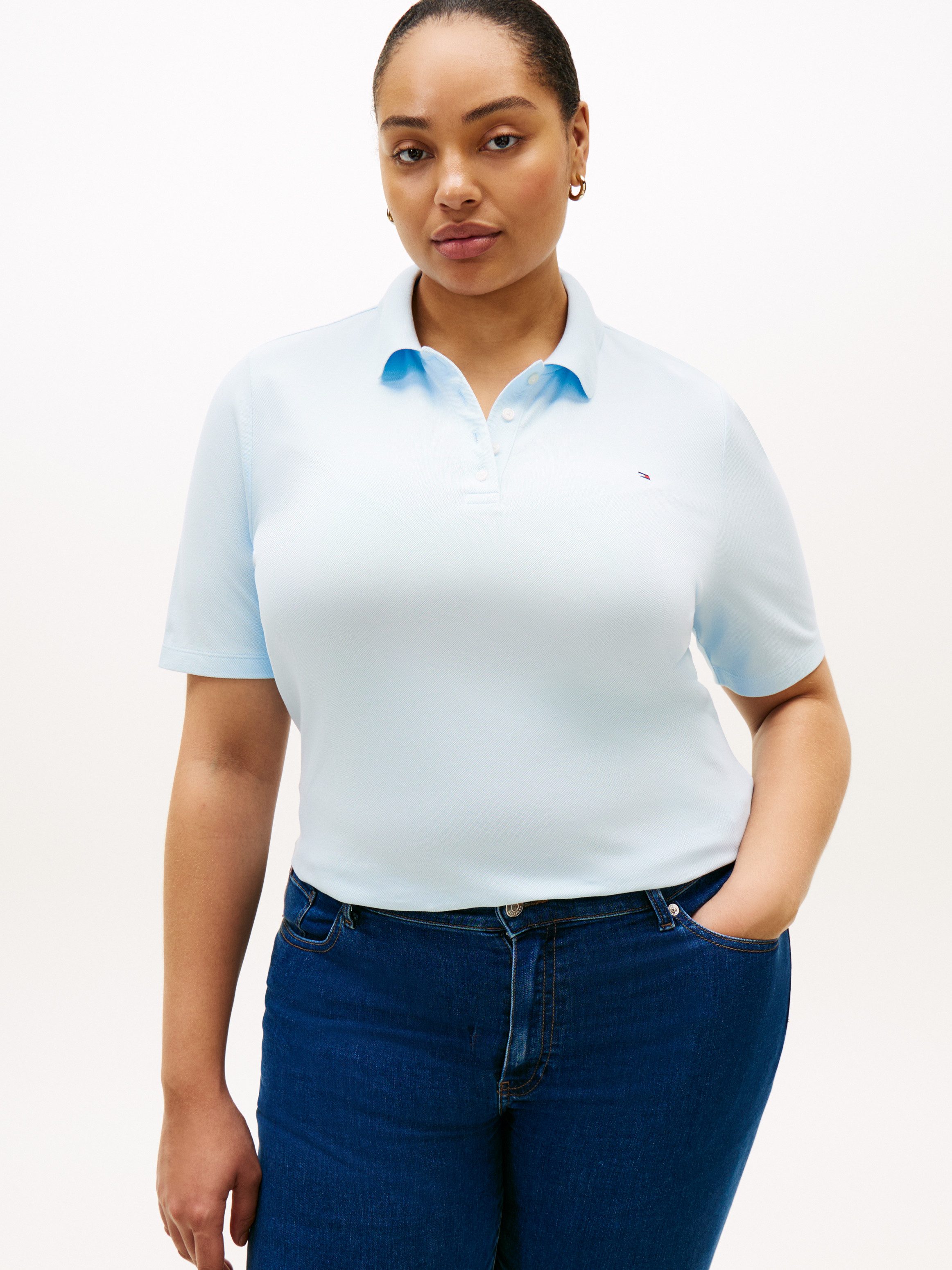 Tommy Hilfiger Curve Poloshirt CRV 1985 REG PIQUE POLO SS in großen Größen, Piqué-Qualität