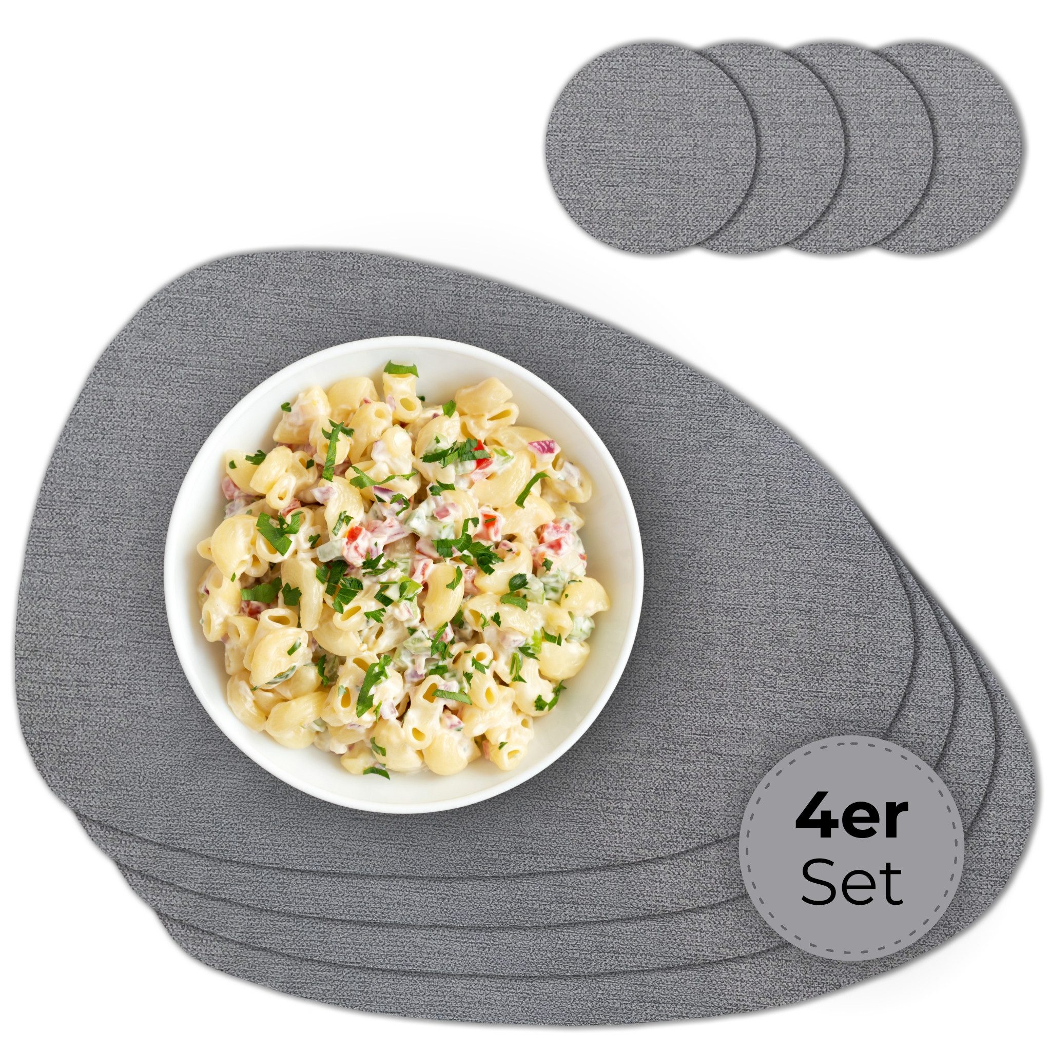 matches21 HOME & HOBBY Platzset Ovales Tischset mit Glasuntersetzer, 4er Se günstig online kaufen
