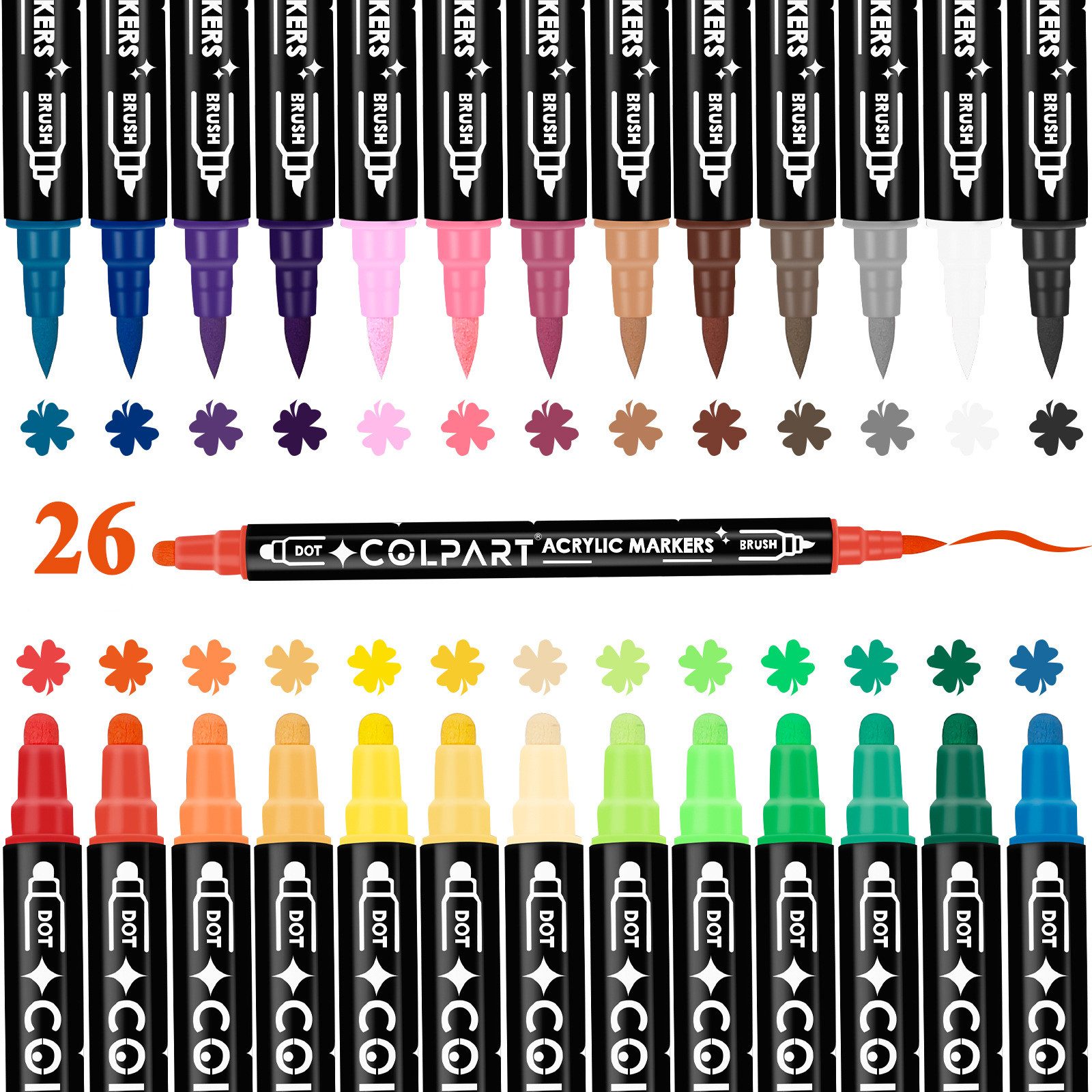 Zaewry Lackmarker Acrylic Paint Marker Stifte Steine Bemalen, (26-tlg), Für Kunststoff Glas Holz Keramik Metall Reifen Leinwand