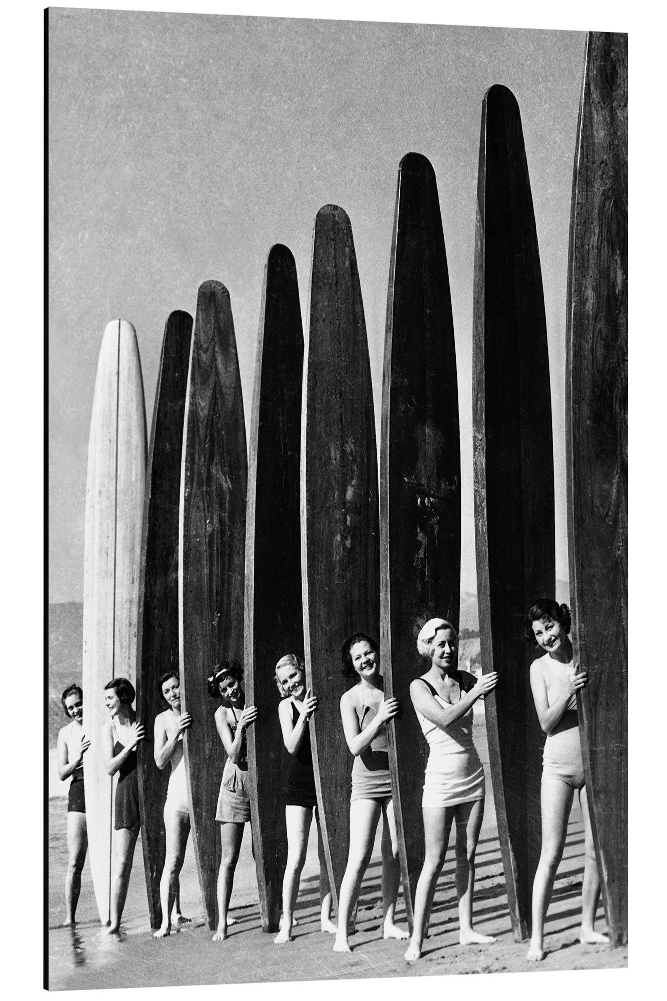 Posterlounge Alu-Dibond-Druck Art Couture, Vintage Surfer Girls, Vintage Fotografie