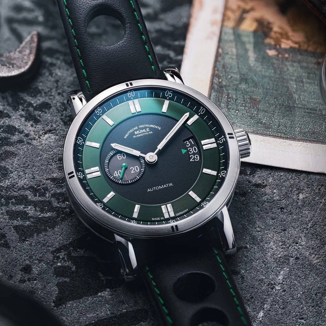 Nautische Instrumente Mühle Glashütte/Sa. Automatikuhr Herrenuhr Mühle Glashütte Teutonia Sport II Racing Green