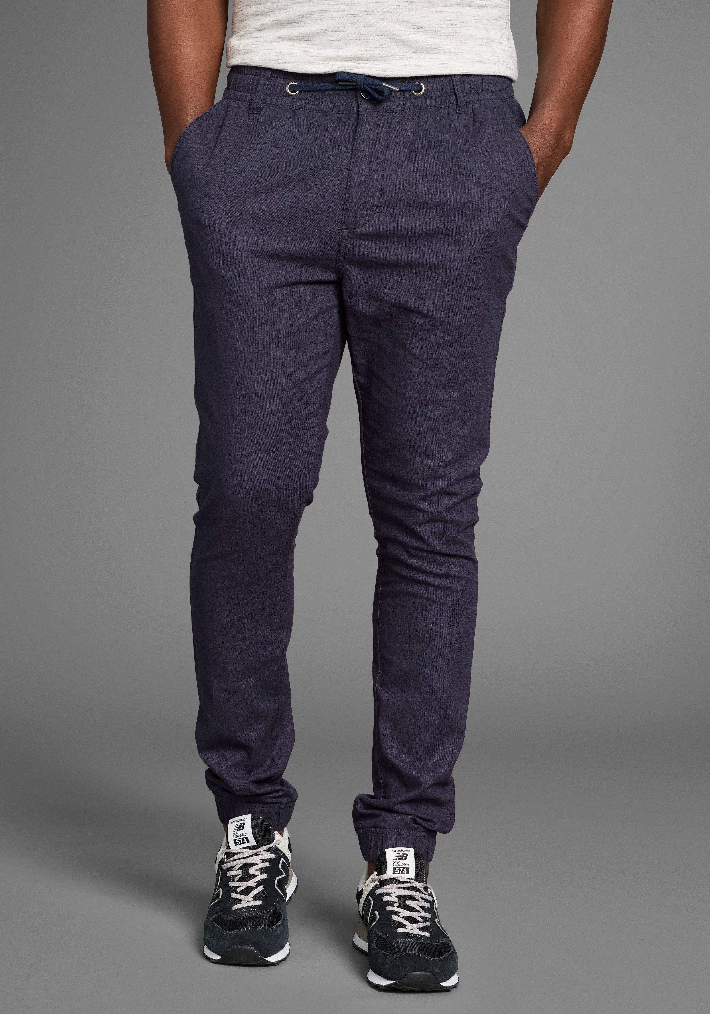 DELMAO Leinenhose Leinenhose mit Kordelzug günstig online kaufen