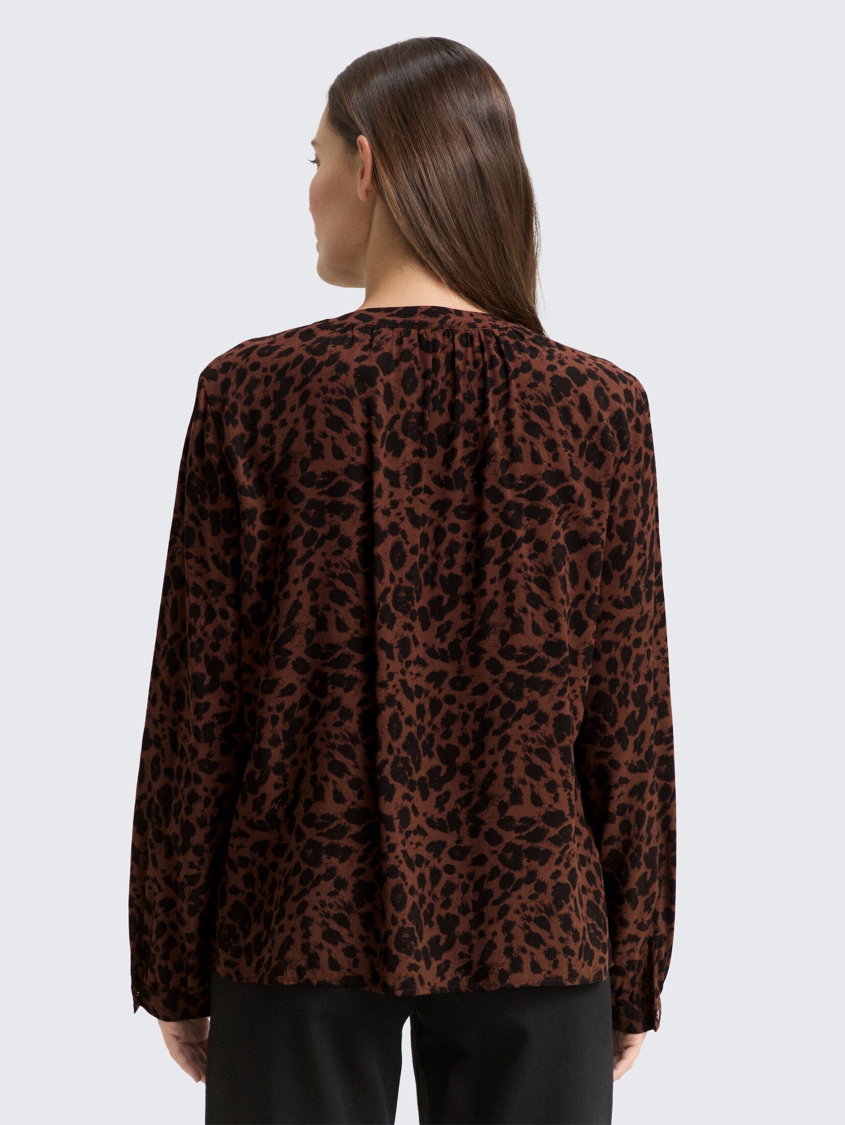 TOM TAILOR Langarmbluse Blusen & Shirts Bluse mit Leo-Print