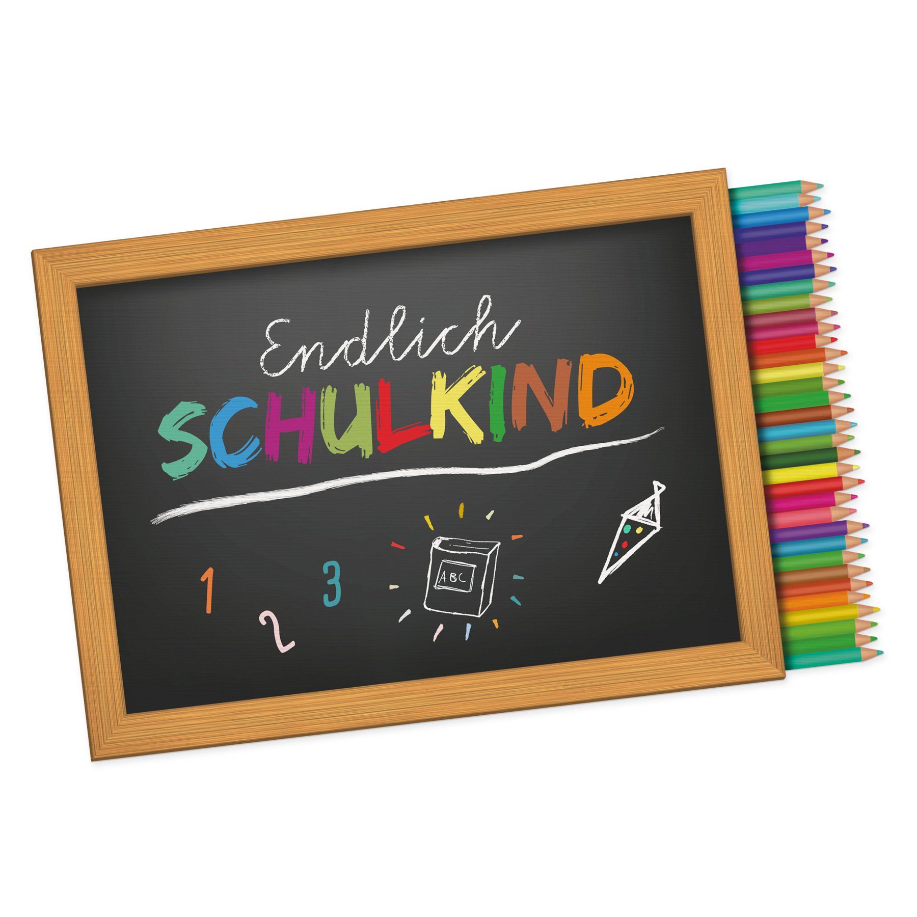 itenga Aufkleber itenga 10x Aufkleber Sticker Endlich Schulkind / Stifte  Freiform 14