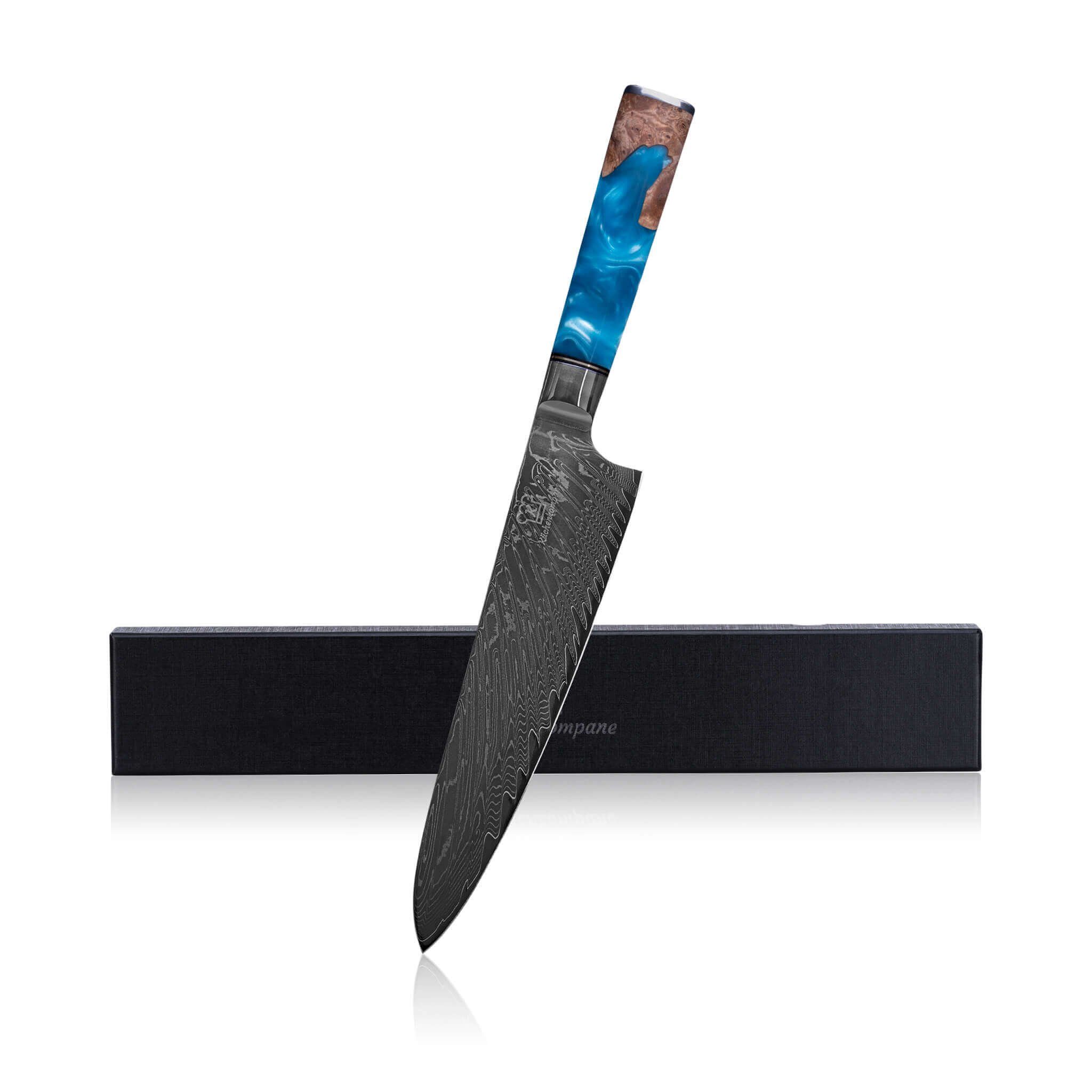 Küchenkompane Fleischmesser Damast Chefmesser 67 Lagen Damaststahl - Damaszener Stahl Küchenmesser