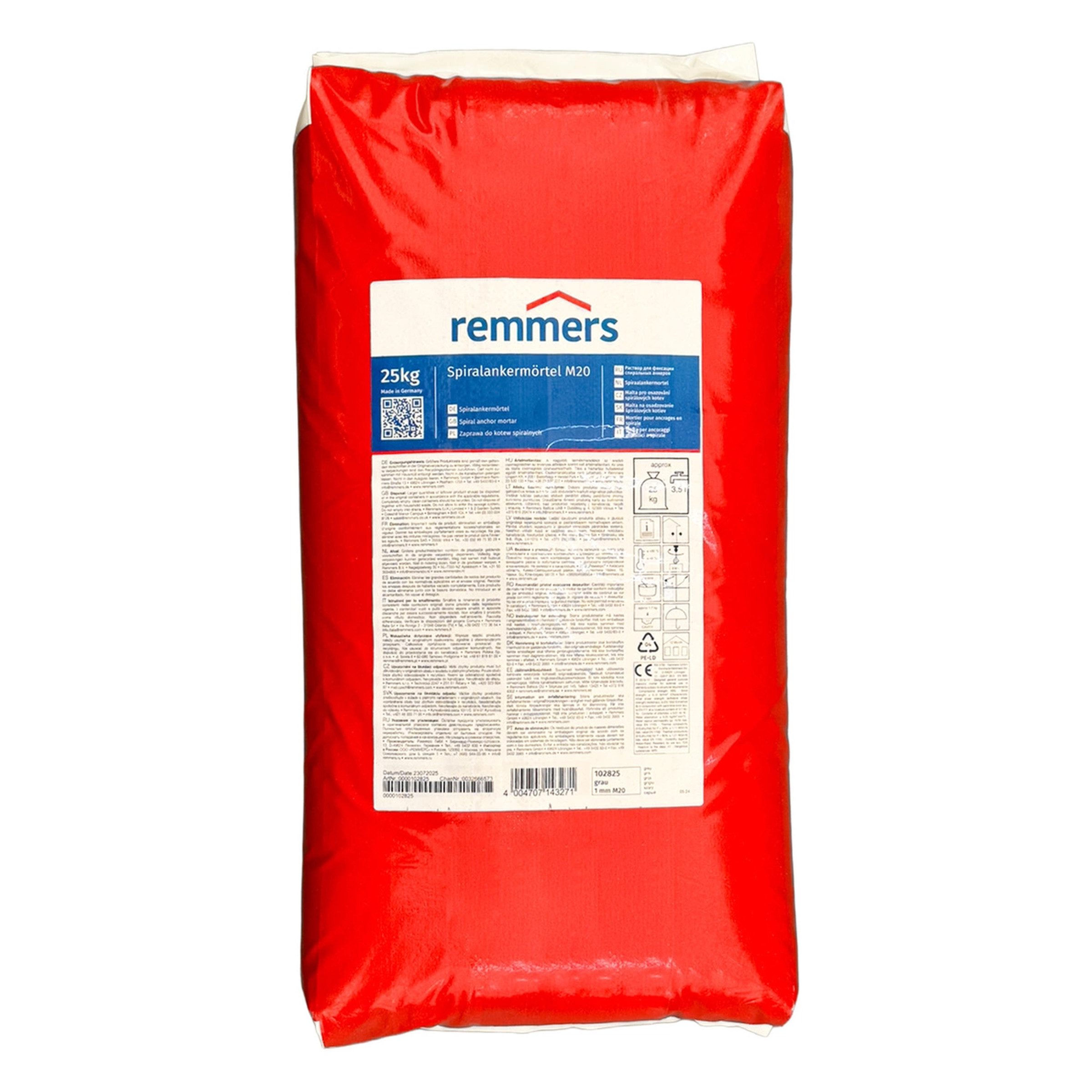 Remmers Fugenmörtel Remmers Spiralankermörtel M20 25 kg grau Fugenmörtel