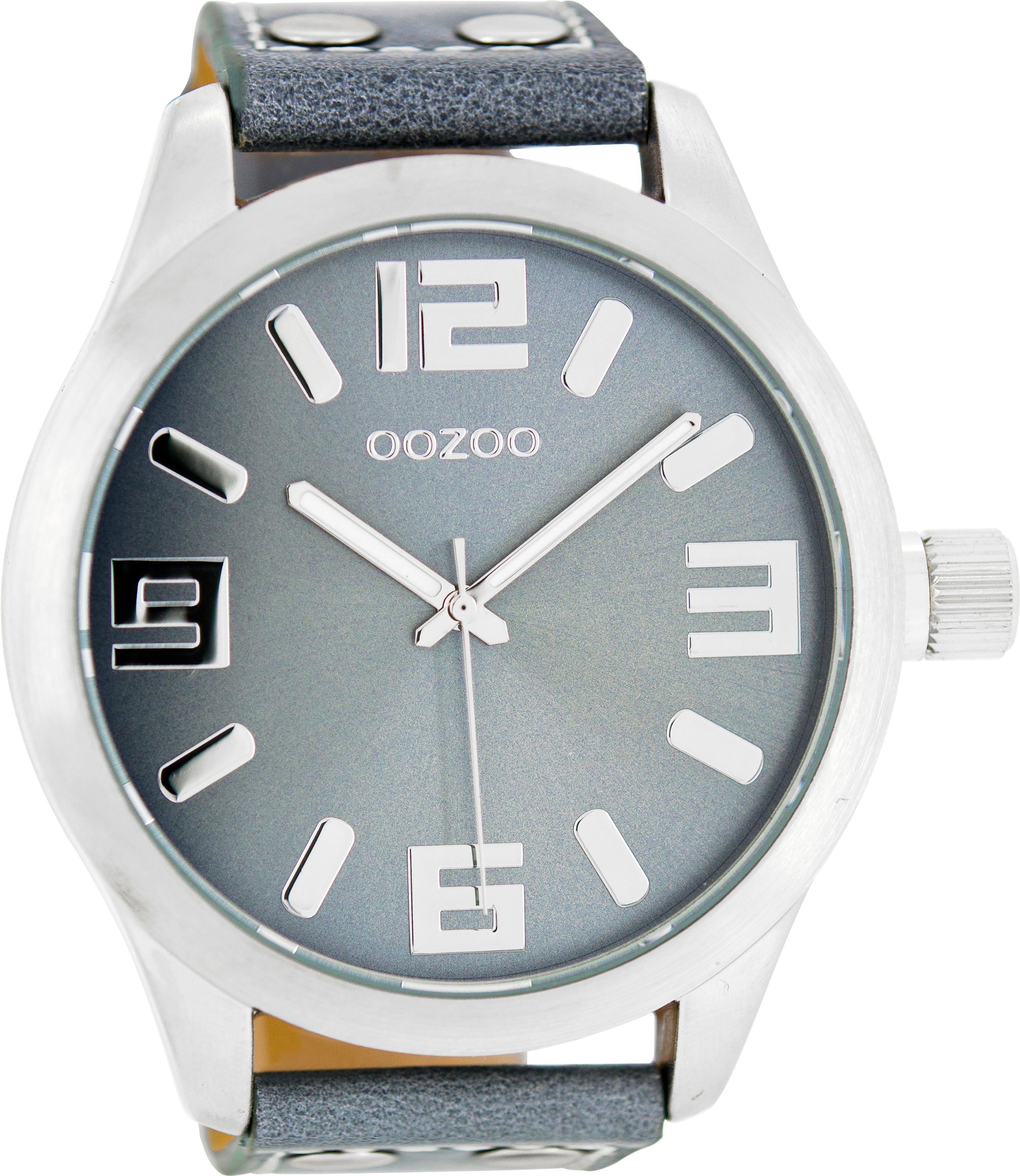 OOZOO Quarzuhr C1010, Armbanduhr, Herrenuhr, Lederarmband, Ø 51mm