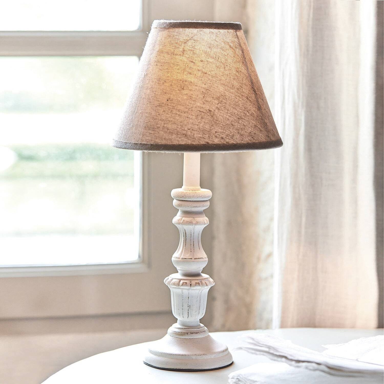 Mirabeau Tischleuchte Tischlampe Créteil braun/antikweiß günstig online kaufen