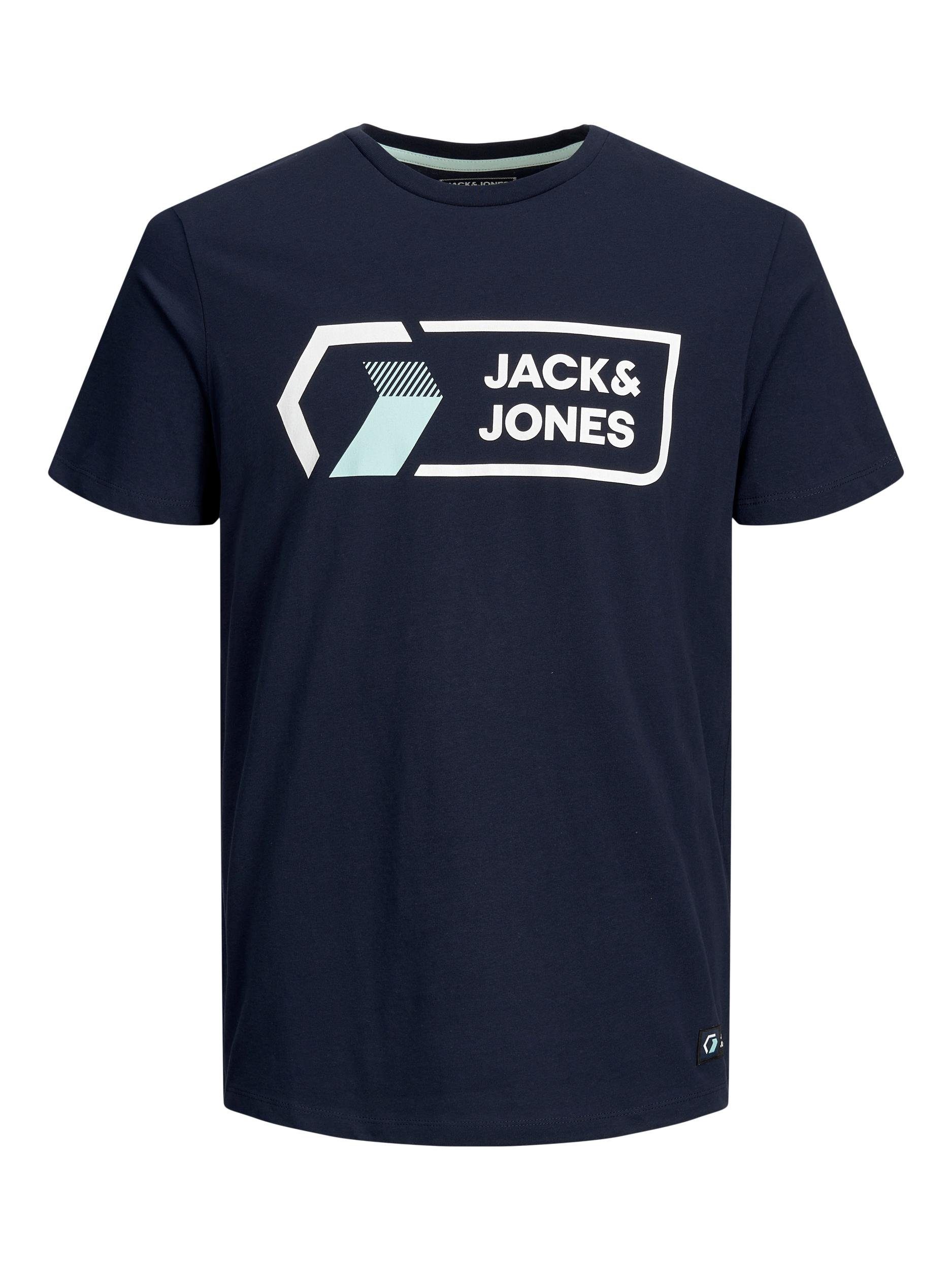 Shirt Rundhalsausschnitt TEE Jones mit JCOLOGAN T-Shirt T-Shirt & blau Jack