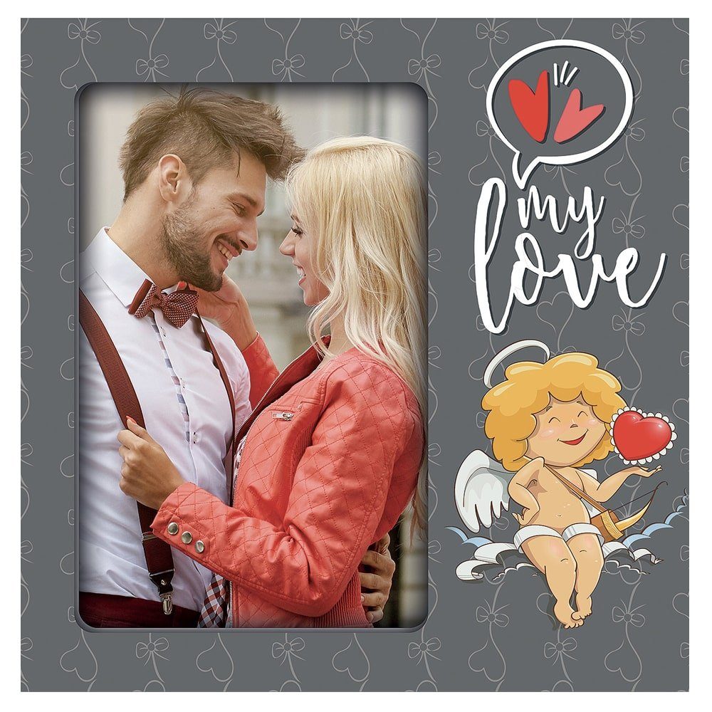 matches21 HOME & HOBBY Bilderrahmen Wechselrahmen Schriftzug MY LOVE mit Dekodruck mehrfarbig 10x15 cm, (1 St)