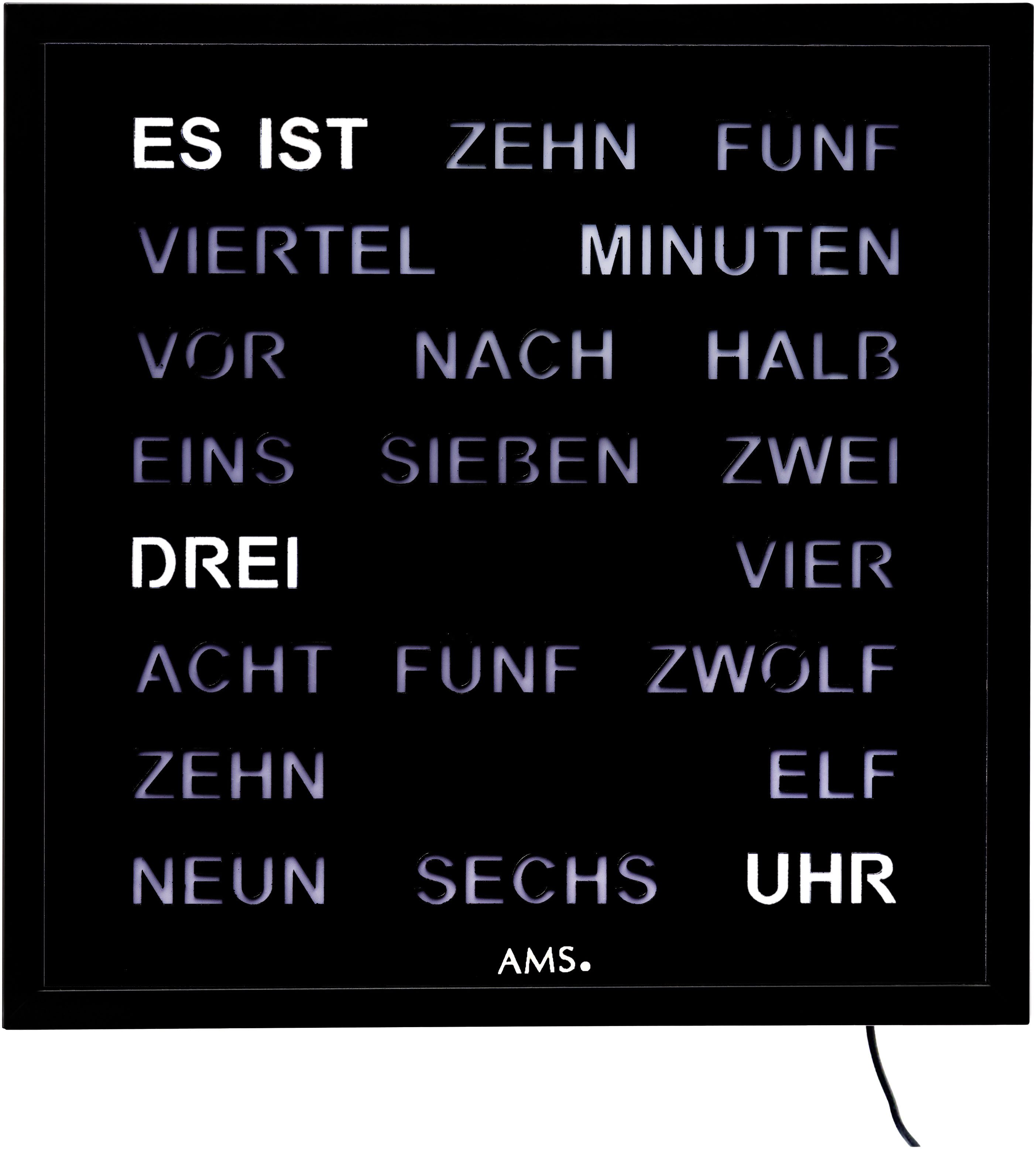 AMS Wanduhr (Quarzuhr, Digitaluhr, Wohnzimmer, Esszimmer, günstig online kaufen