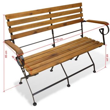 furnicato Gartenbank Klappbar 112 cm Massivholz Akazie