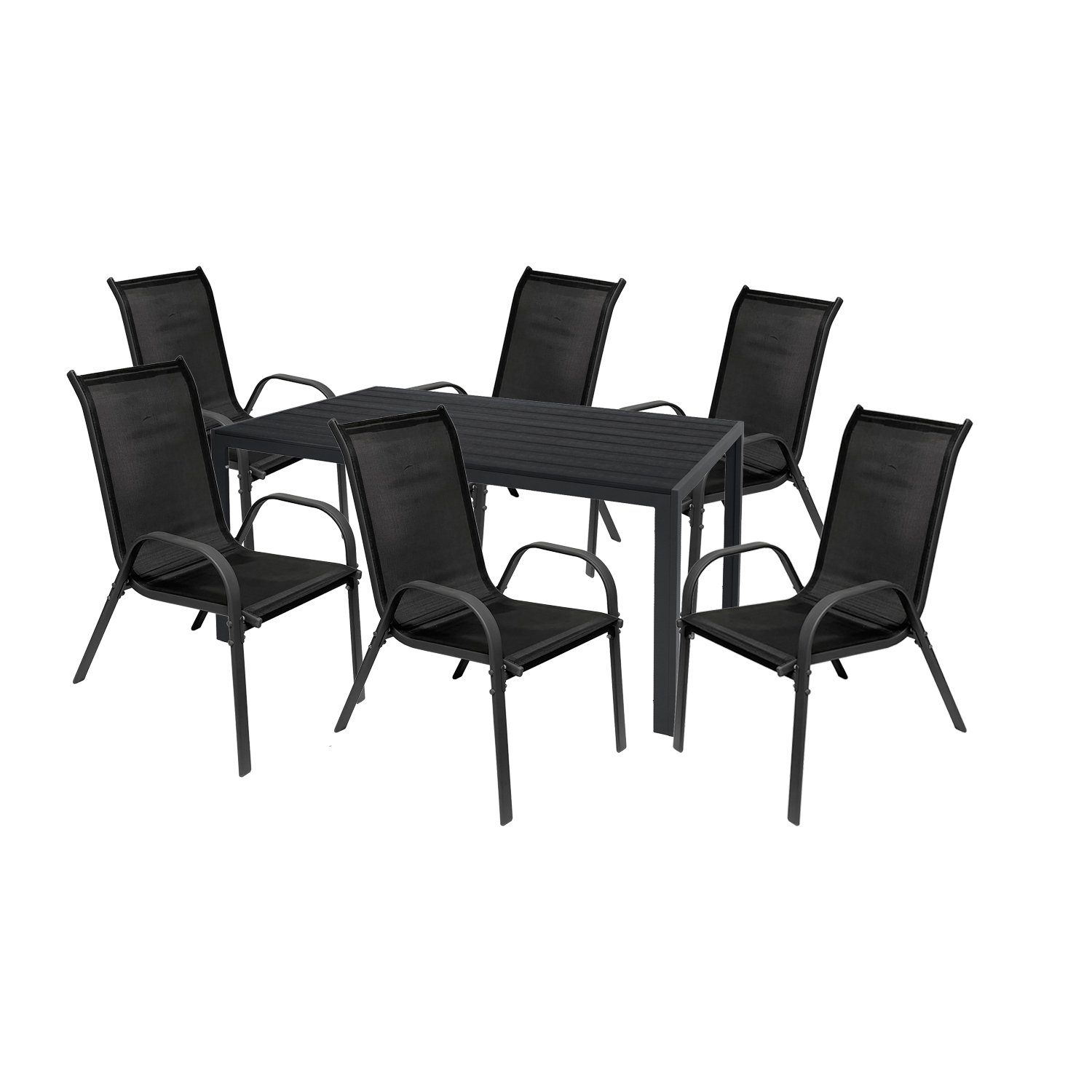 Mojawo Essgruppe 7tlg Gartenmöbel Garnitur Sitzgruppe Essgruppe Tisch Stuhl 160x90cm