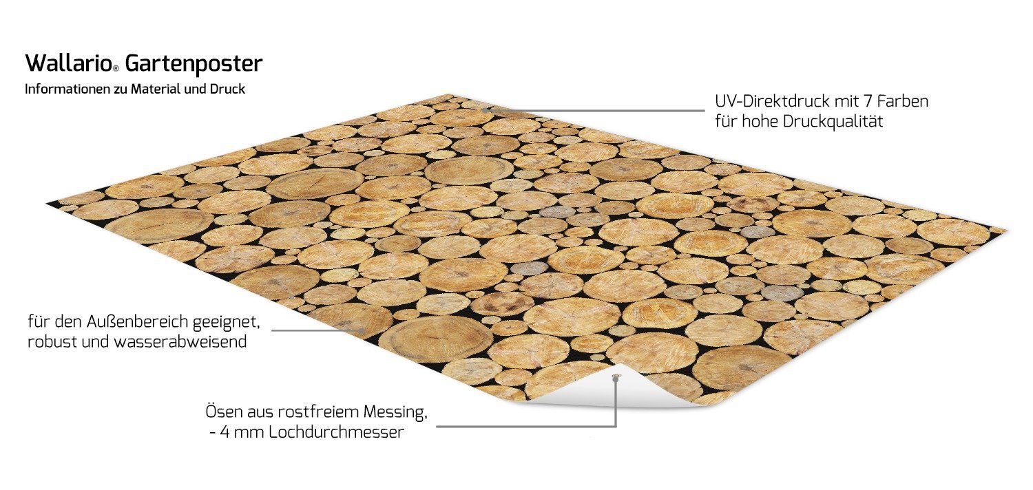 Wallario Sichtschutzzaunmatten Holzstapel rund