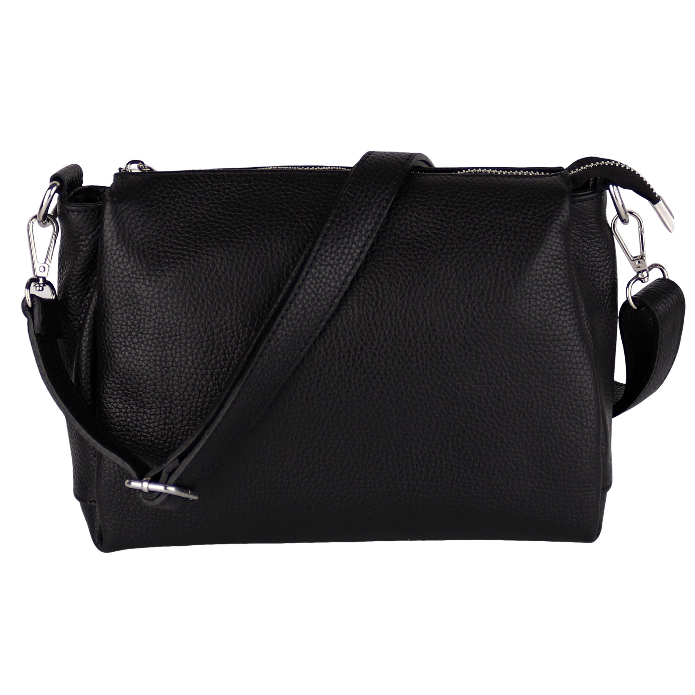 MIRROSI Umhängetasche Damen, Crossbody Bag, Echtleder Made in Italy (1 Tasche 2 Gurte oder Basic Version 1 Tasche 1 Gurt), 26x20x9cm (BXHXT)