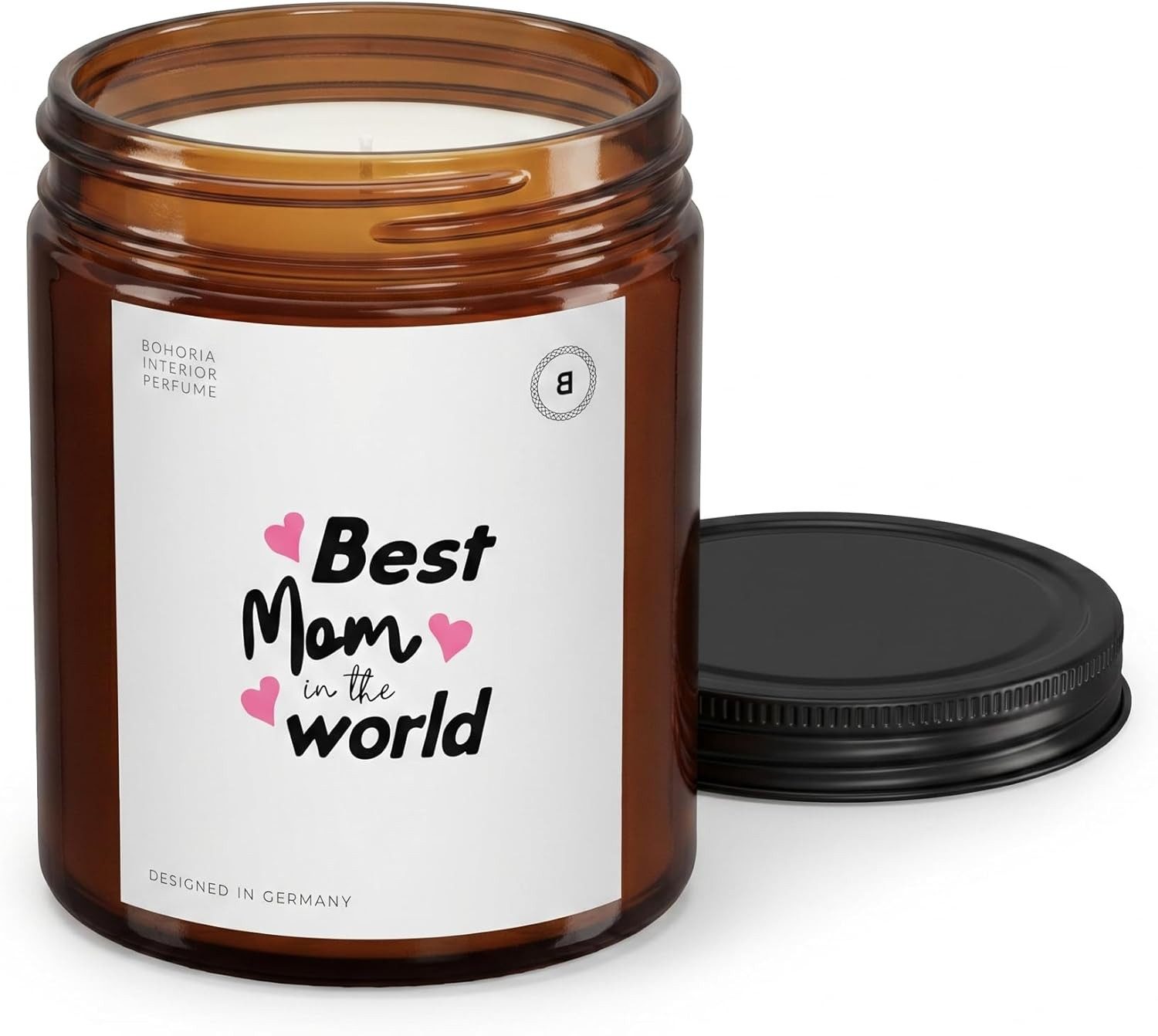 BOHORIA Duftkerze Best Mom in the World – Geschenk mit Frische-Wäsche-Duft