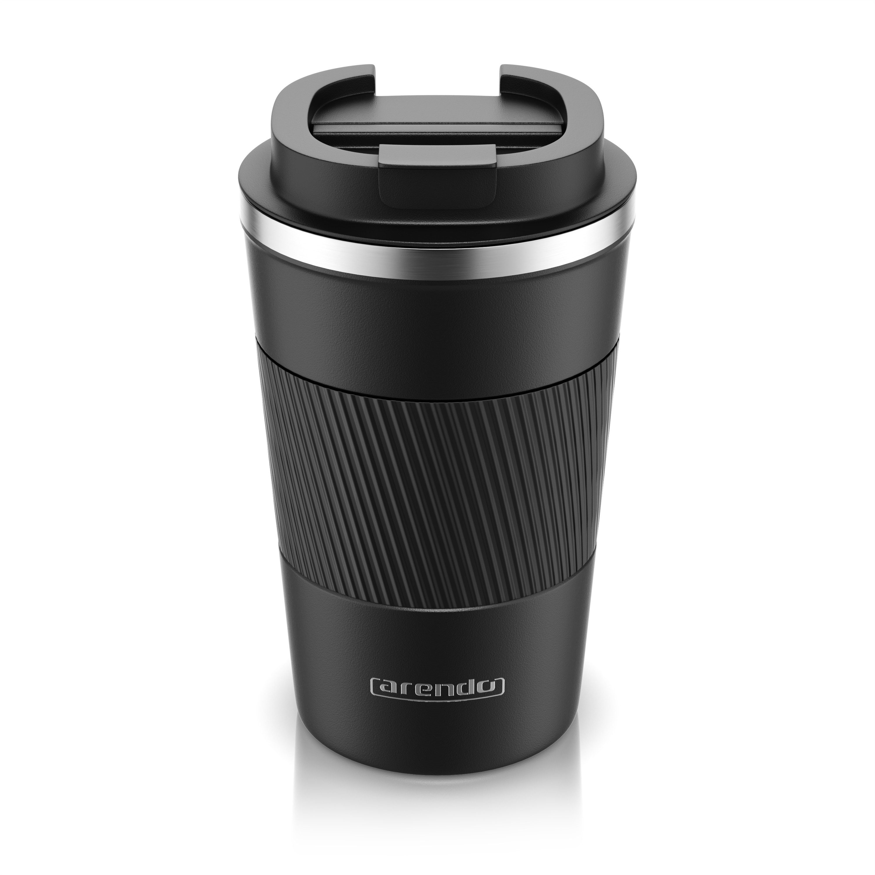 Arendo Thermobecher 350 ml Kaffee Кружки to go mit Deckel aus Edelstahl, Thermal Mug 0,3L, Edelstahl SUS304 innen, SUS201 außen; Kunststoffdeckel (BPA-frei), hält 12h heiß & 6h kalt, doppelwandig, 100% auslaufsicher, Coffe-to-go