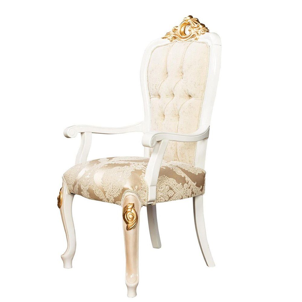 JVmoebel Stuhl Stühle Wohnzimmer Esszimmer Lehnstuhl Polsterstuhl In Europe Armlehne Luxus, mit Made