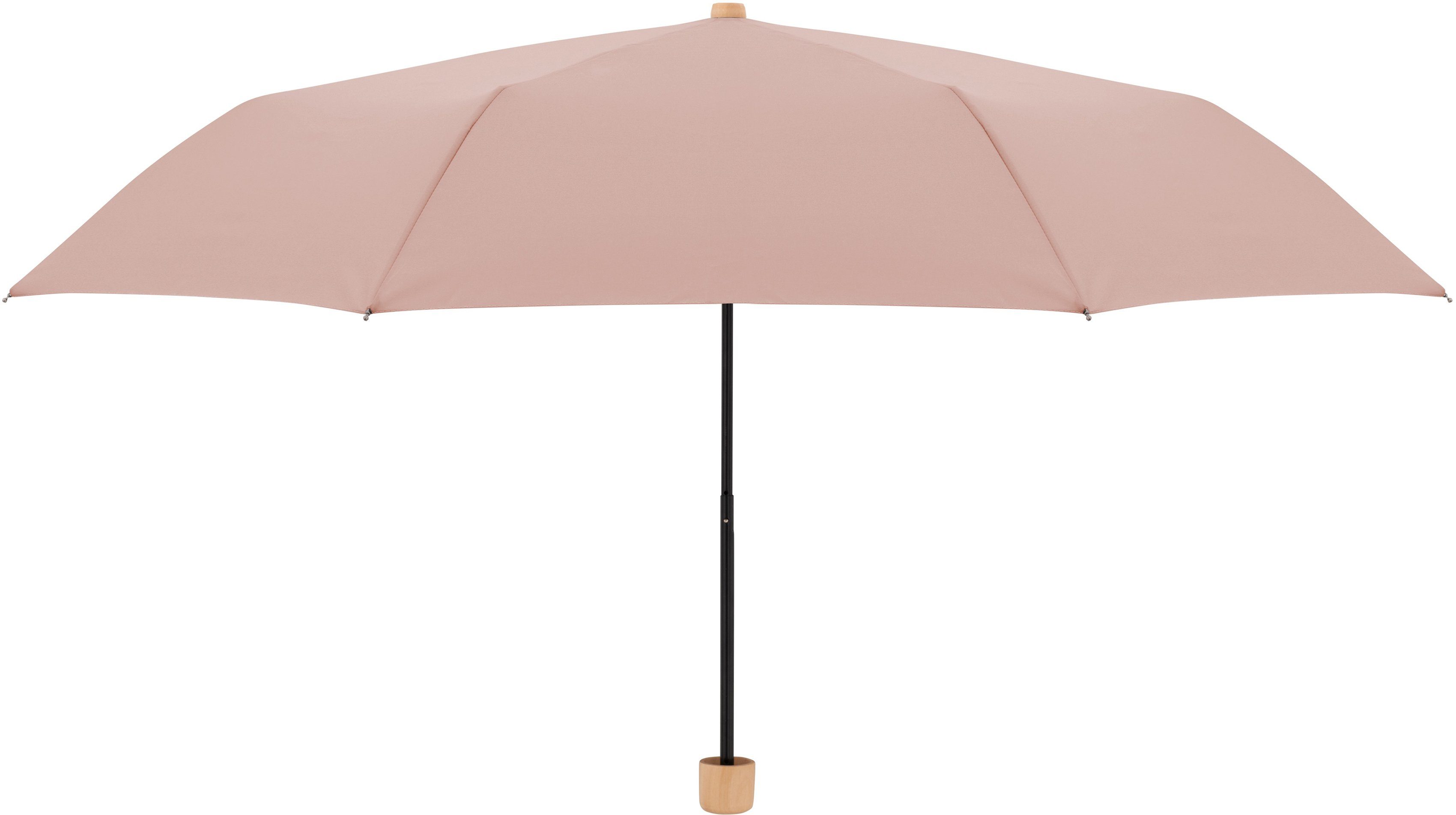 schützt Mini, weltweit doppler® Material Taschenregenschirm Griff aus rose, recyceltem nature Wald - gentle FSC®- aus mit
