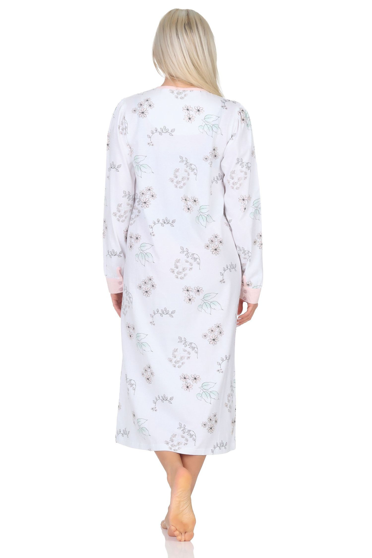 Normann Nachthemd Damen langarm Nachthemd im klassischen fraulichen Design – Bild 4 von 5