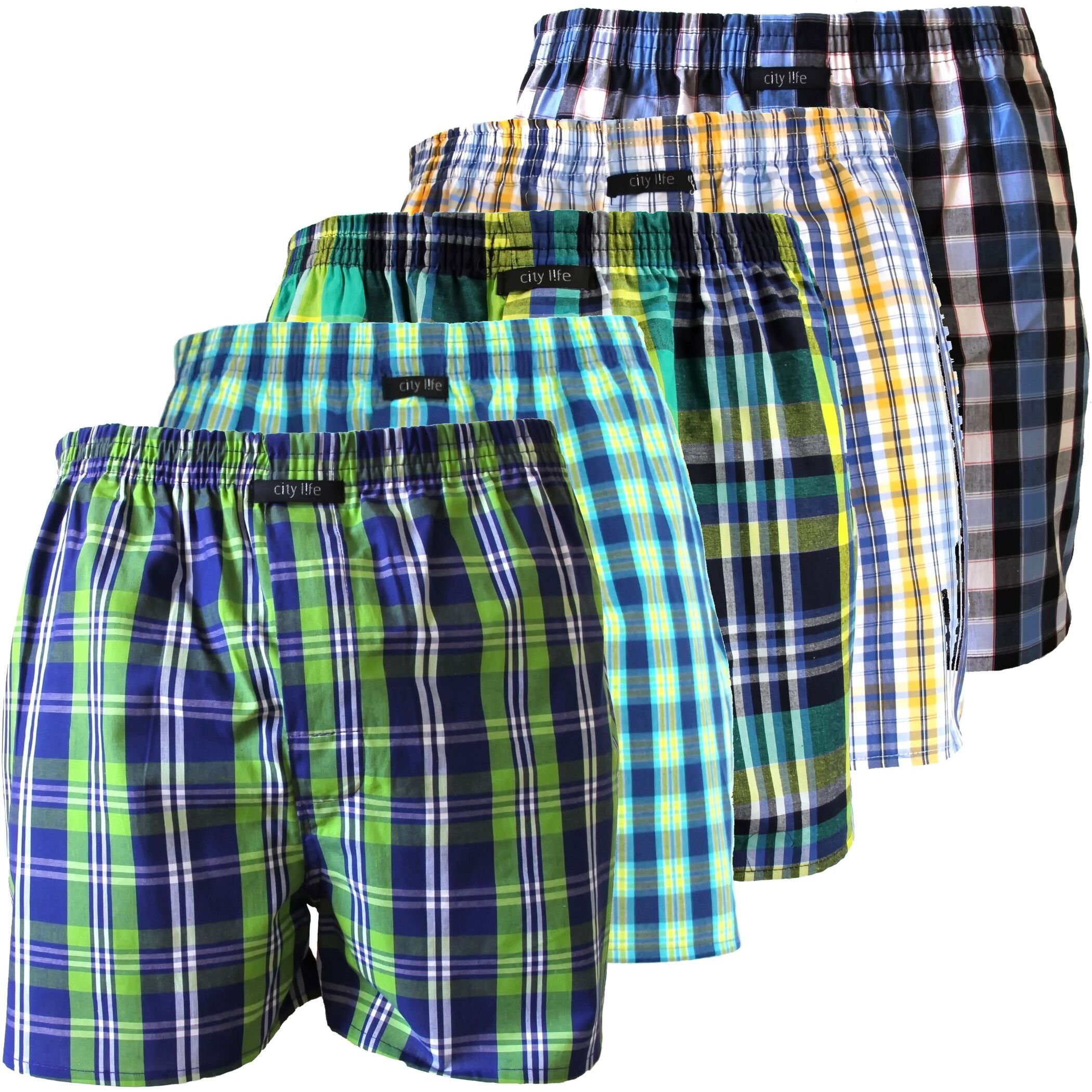 Webboxer Short Life Life Boxershorts Herren 5er desortierte (1-St) - S City SPARPACK XXL City Pack