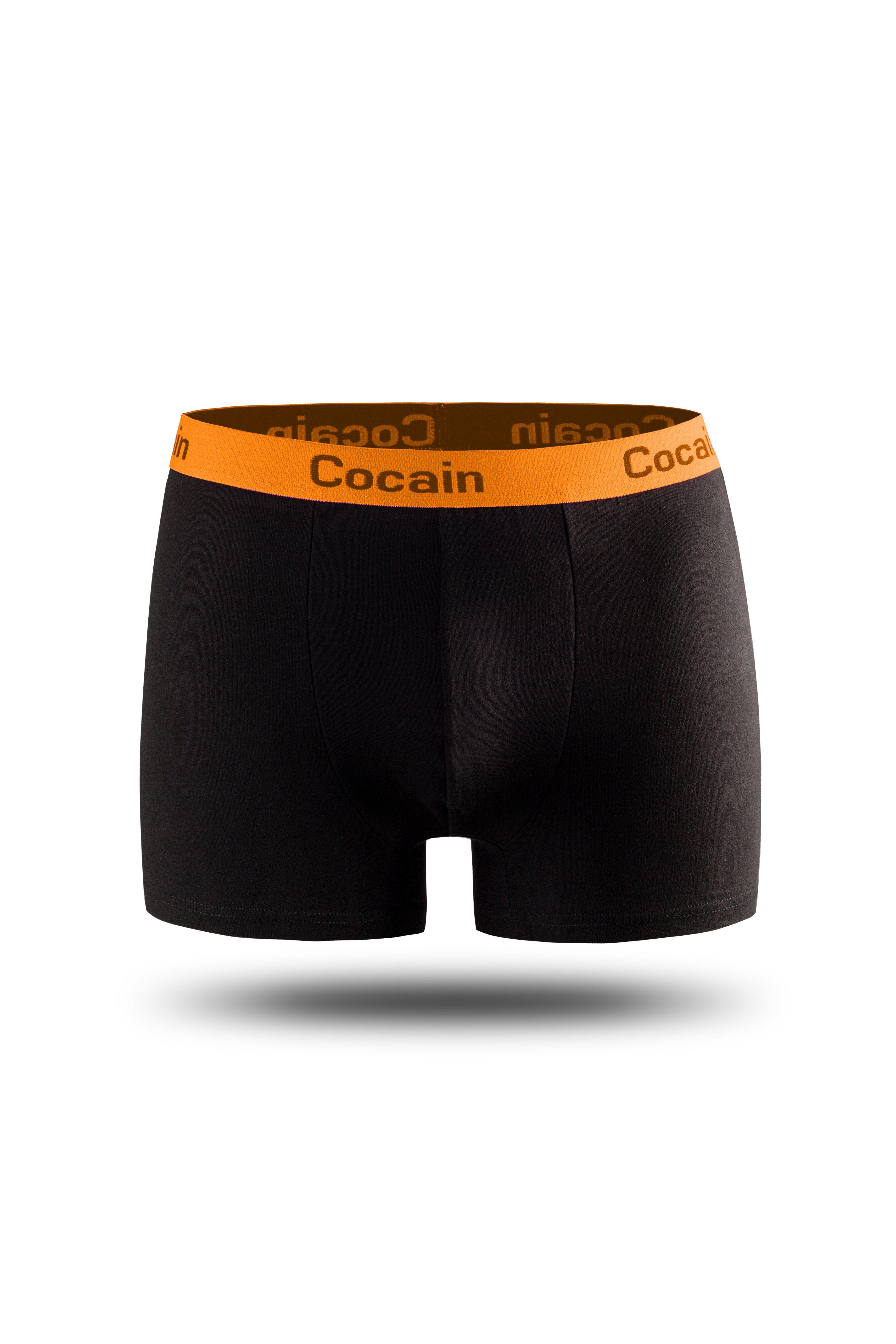 Cocain underwear Boxershorts Herren Boxershorts Spitzenqualität am farbigem Logoschriftzug (5-St., schwarz aus Europa mit Bund Bund 5er-Pack)