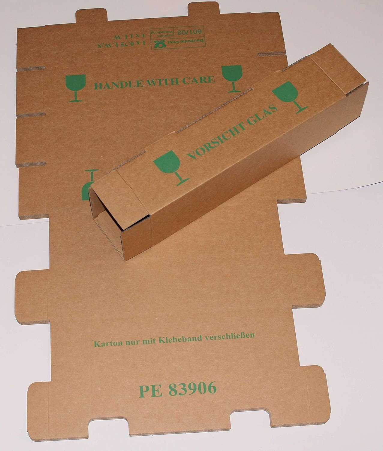 LYSCO Versandkarton Flaschenversandkarton Weinkarton Flaschenkarton Wein - Einzelflaschen, geprüfte Bruchfestigkeit ist 5 Kg - PTZ zertifiziert