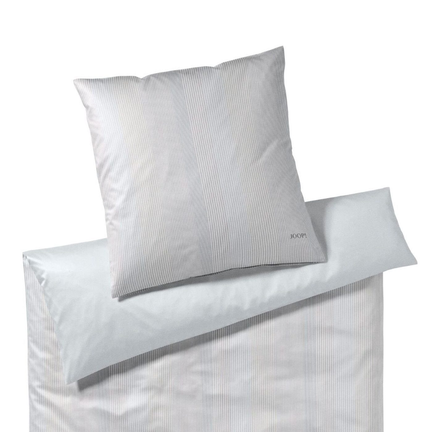 JOOP! Bettwäsche JOOP! Mako Satin Bettwäsche Groove 4107-9 silber Streifen 135x200, 2 teilig