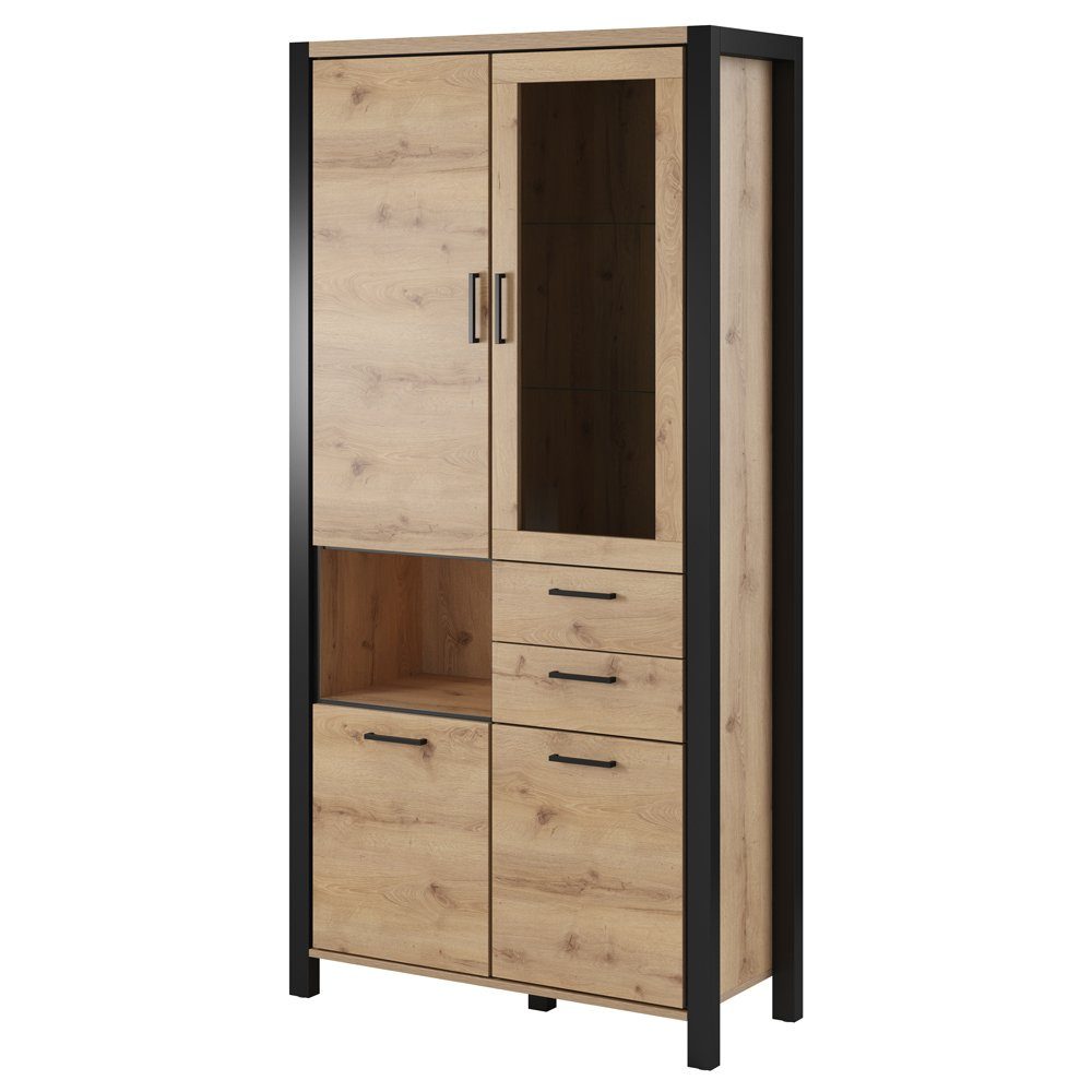 Lomadox Vitrine ACCRA-83 Taurus Eiche Nb. günstig online kaufen
