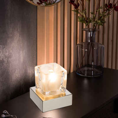 Tischleuchte Vancouver Glas Chrom Metall Modern Tischlampe Deko Leuchte Lampe 