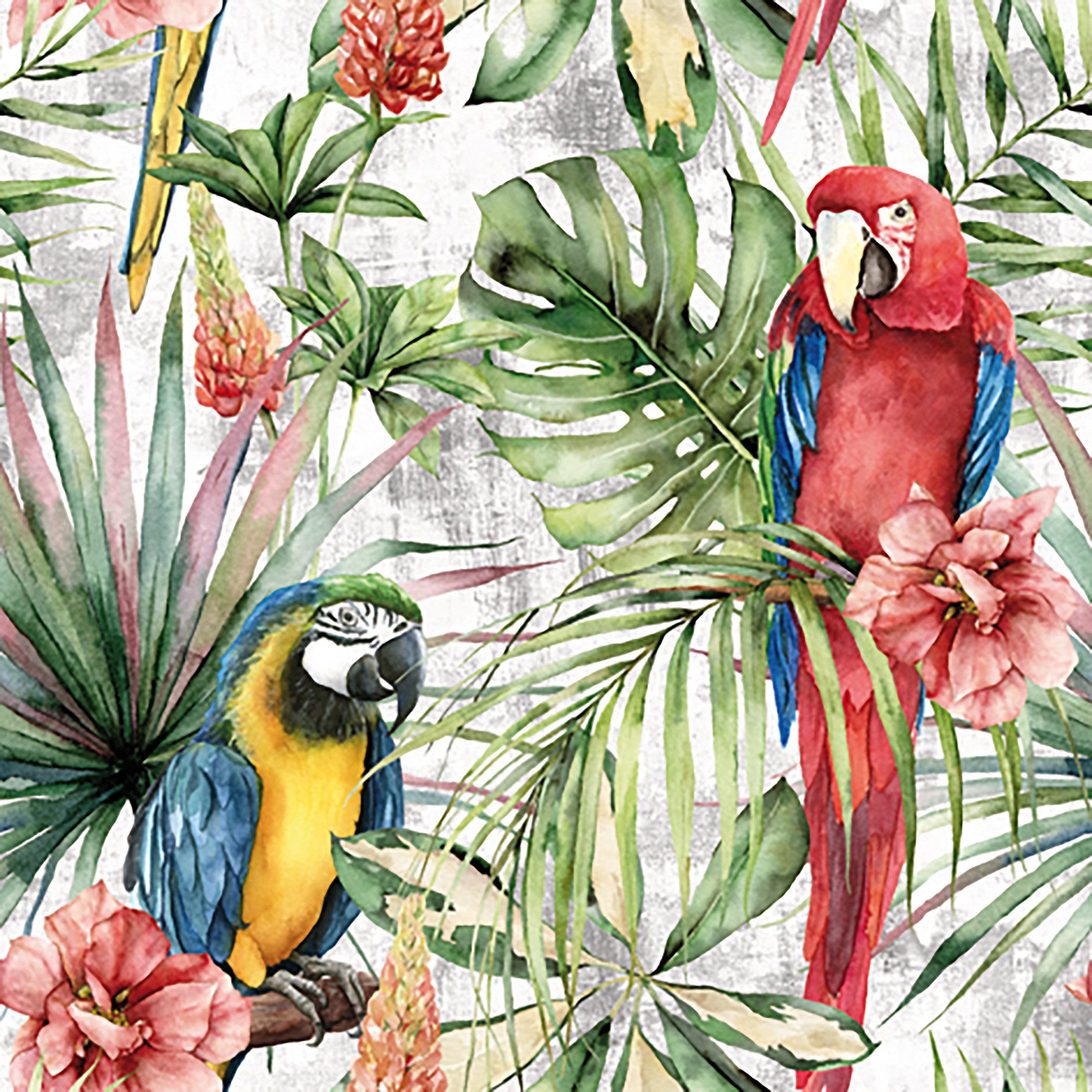 ti-flair Papierserviette, Servietten Papier 33x33cm 3-lagig Papagei Ara Dschungel Motiv 20 Stück