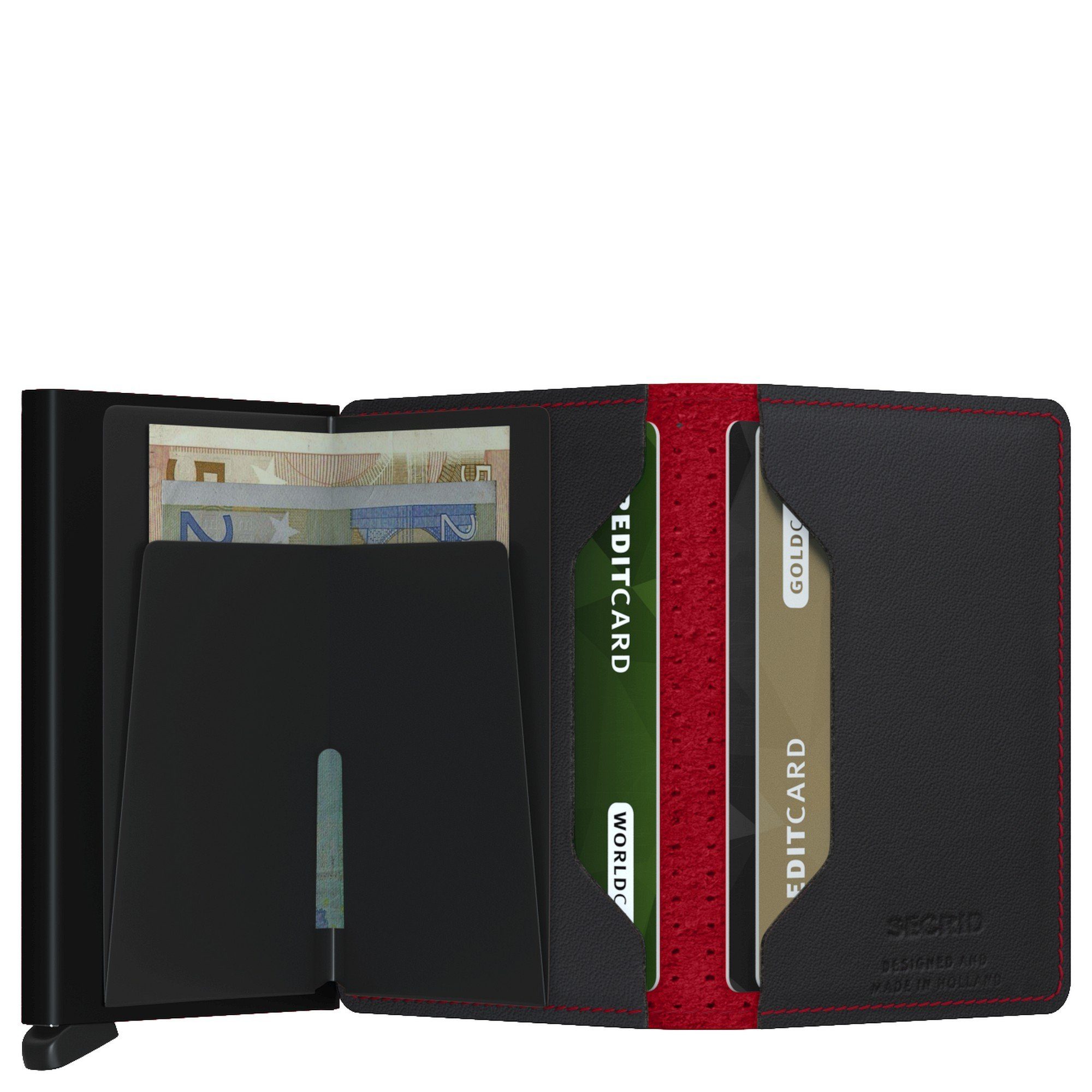 red - 6.8 Geldbörse (1-tlg) Perforated Slimwallet SECRID black Geldbörse cm RFID