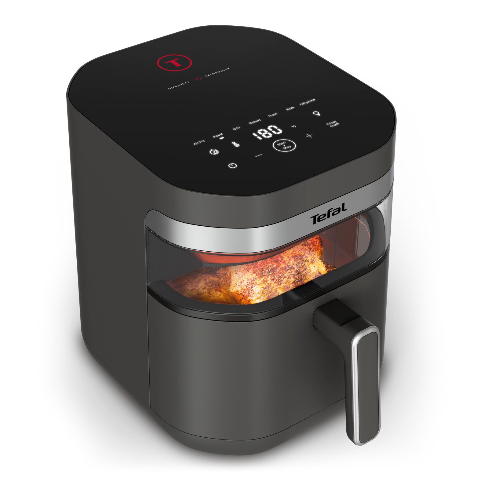 Tefal Heißluftfritteuse Easy Fry Infrared, ideal für 6-8 Personen, Infrarot-Technologie, 2020 W, 8 Programme, Sichtfenster, doppelte Heizelemente, EY832H