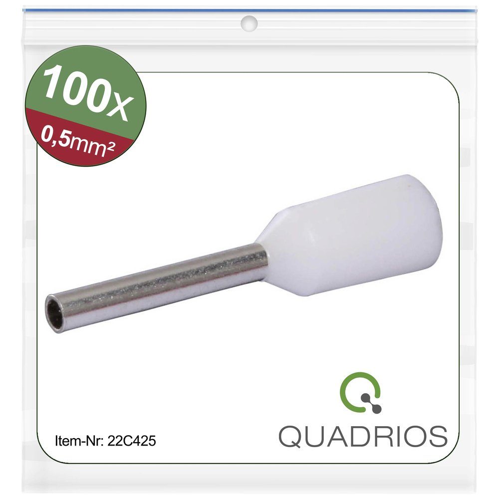 Aderendhülse Teilisoliert Quadrios 0.5 1 Quadrios Aderendhülsen 22C425 Weiß Set, 22C425 mm²