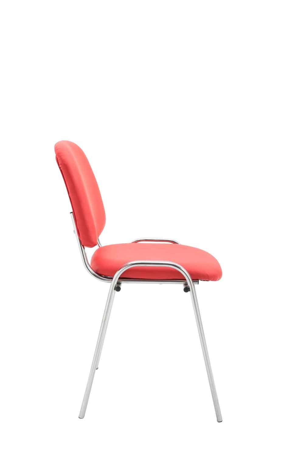 Messestuhl), rot Metall Konferenzstuhl chrom TPFLiving Warteraumstuhl Gestell: mit Sitzfläche: - (Besprechungsstuhl hochwertiger Polsterung - - Besucherstuhl Kunstleder Keen -