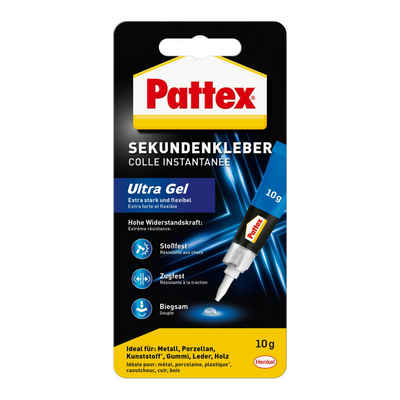 Pattex Bastelkleber Pattex Sekundenkleber Ultra Gel 10 g Tube, farblos