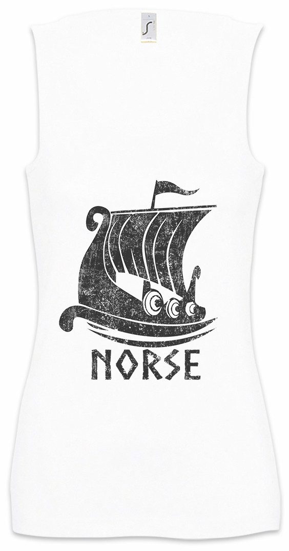 Urban Backwoods Tanktop Viking Ship VII Ärmelloses Damen T-Shirt Schiff Drachenboot Wikinger Runen Vikings Runes Walhalla