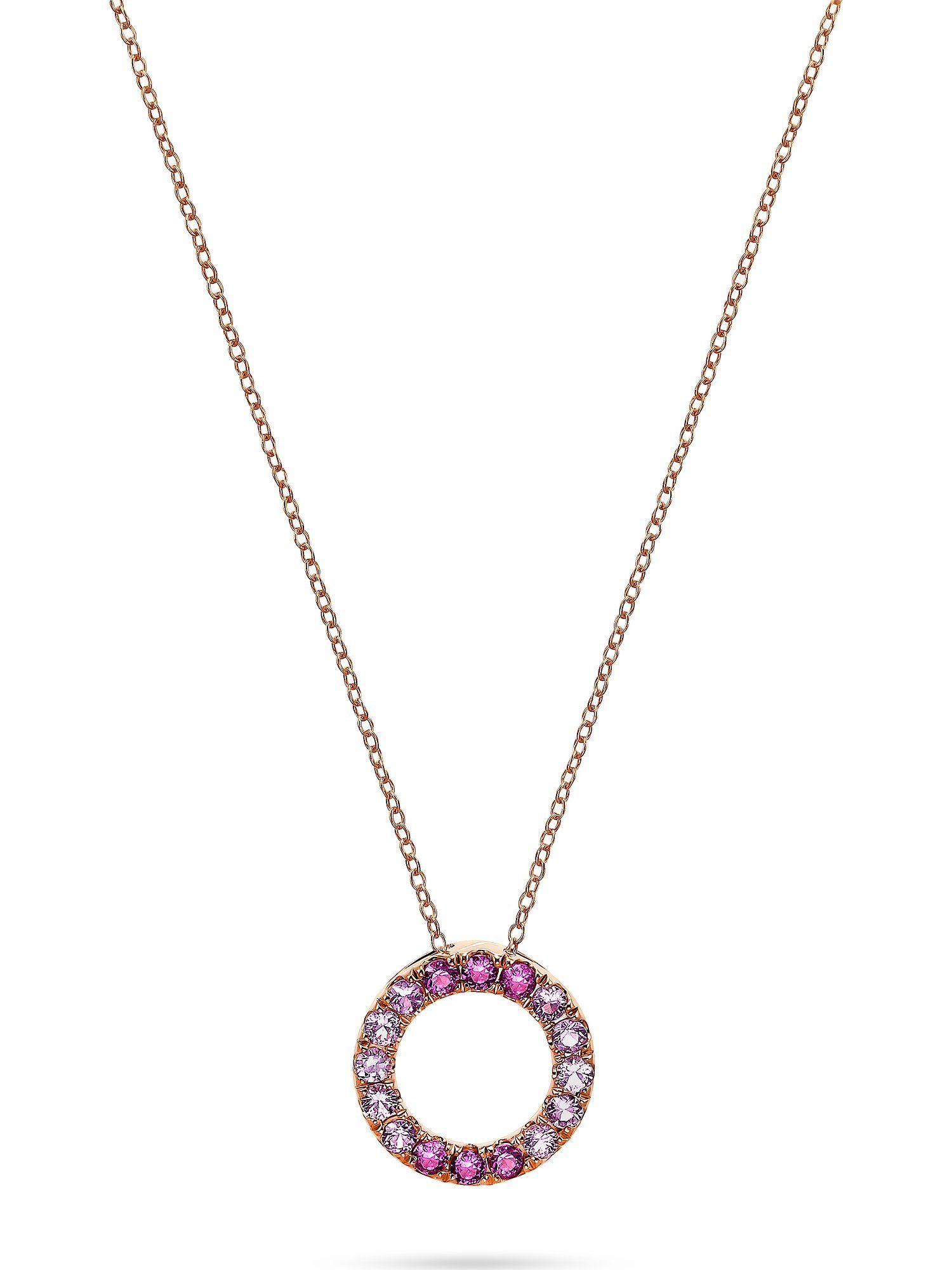GUIA Collier GUIA Damen-Kette 585er Roségold 16 Saphir