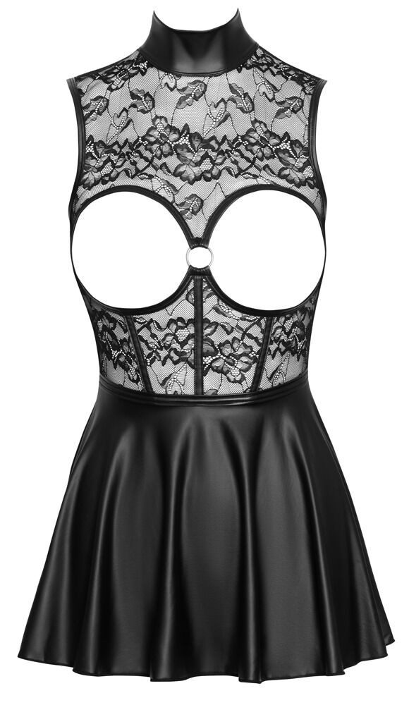 Cottelli PARTY Minikleid Busenfreies Minikleid aus Spitze und Mattlook - schwarz (1-tlg) Im Rücken schöner tiefer Ausschnitt