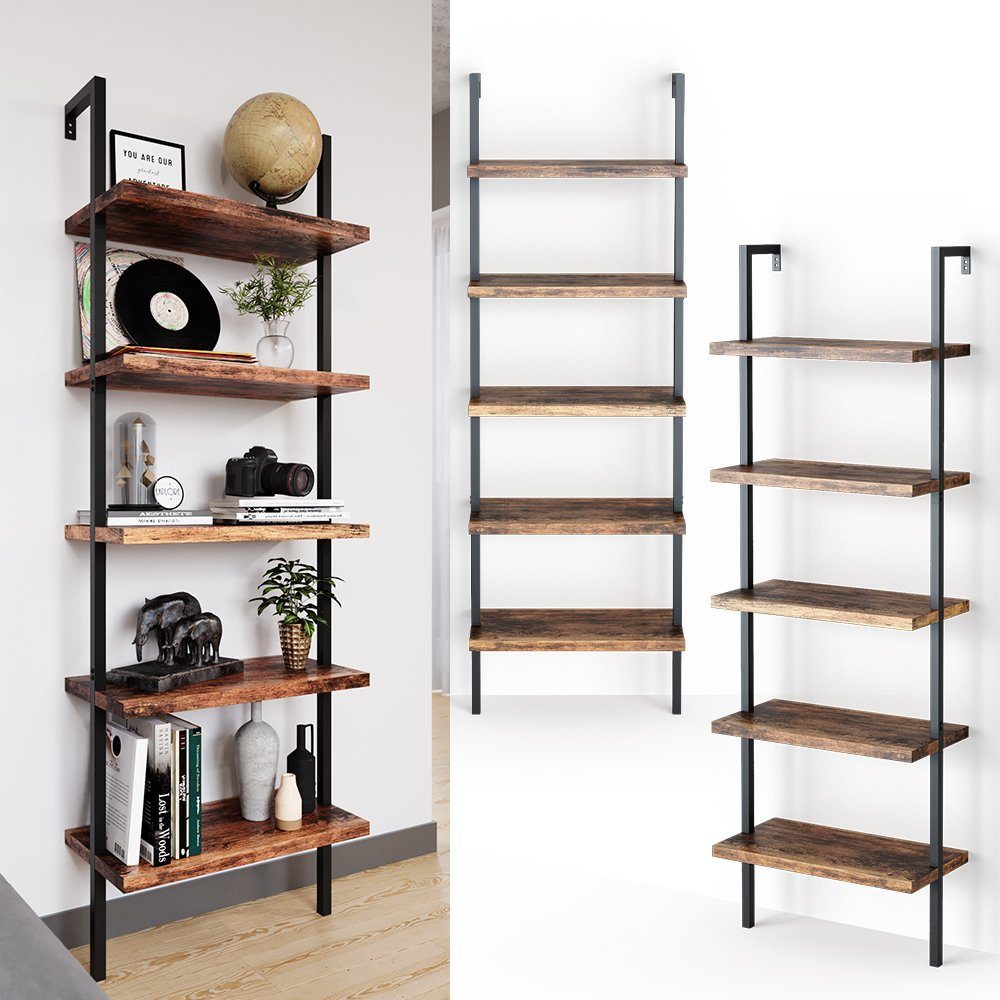 Vicco Bücherregal Ava, Eiche rustikal/Schwarz, 60 günstig online kaufen