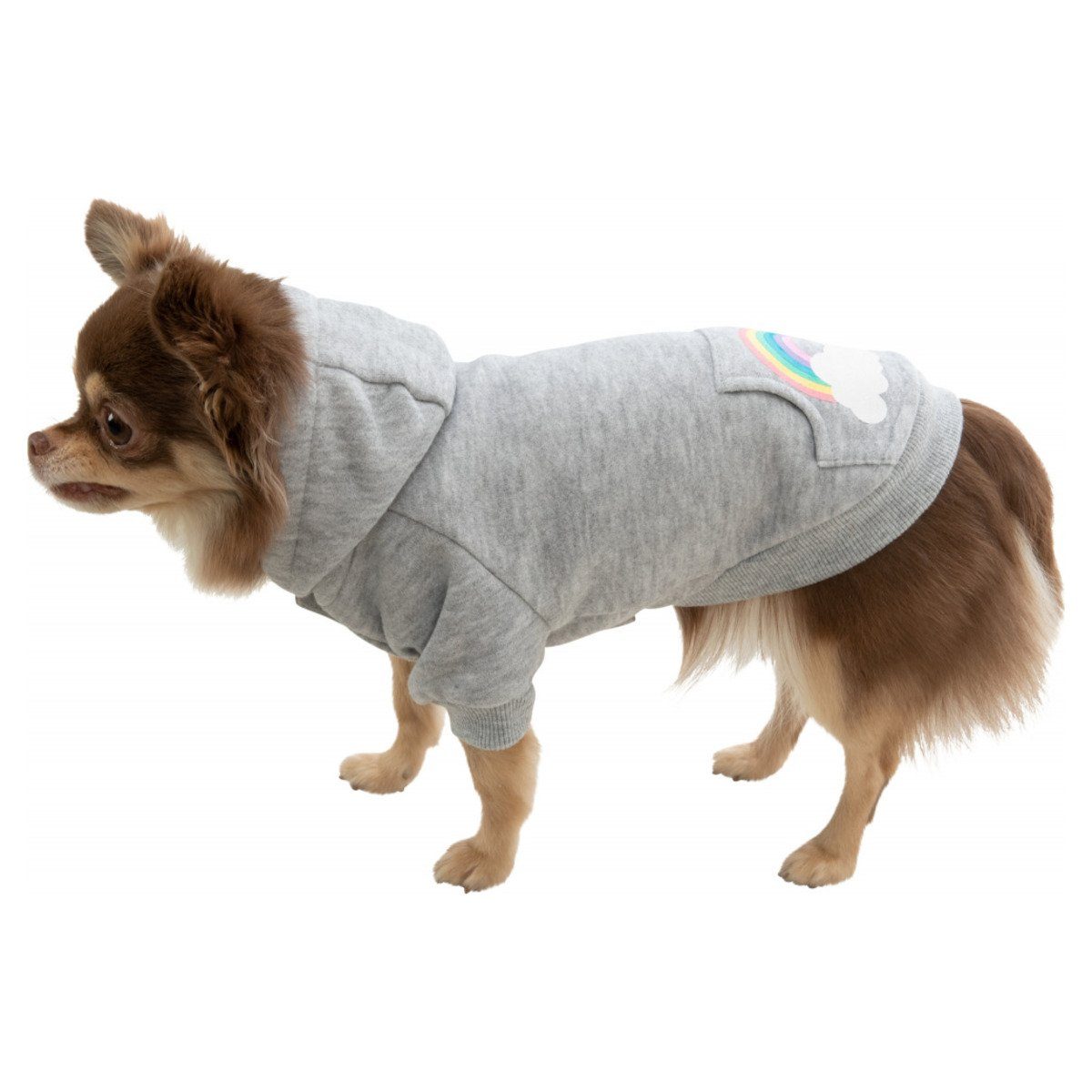 TRIXIE Hundepullover Hoodie Rainbow Falls hellgrau
