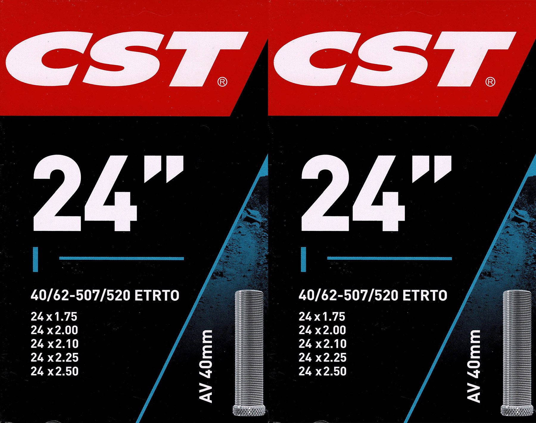 Fahrradschlauch 2x CST 24 AV Schlauch 24 Zoll (40/62-507/520) Fahrradschlauch