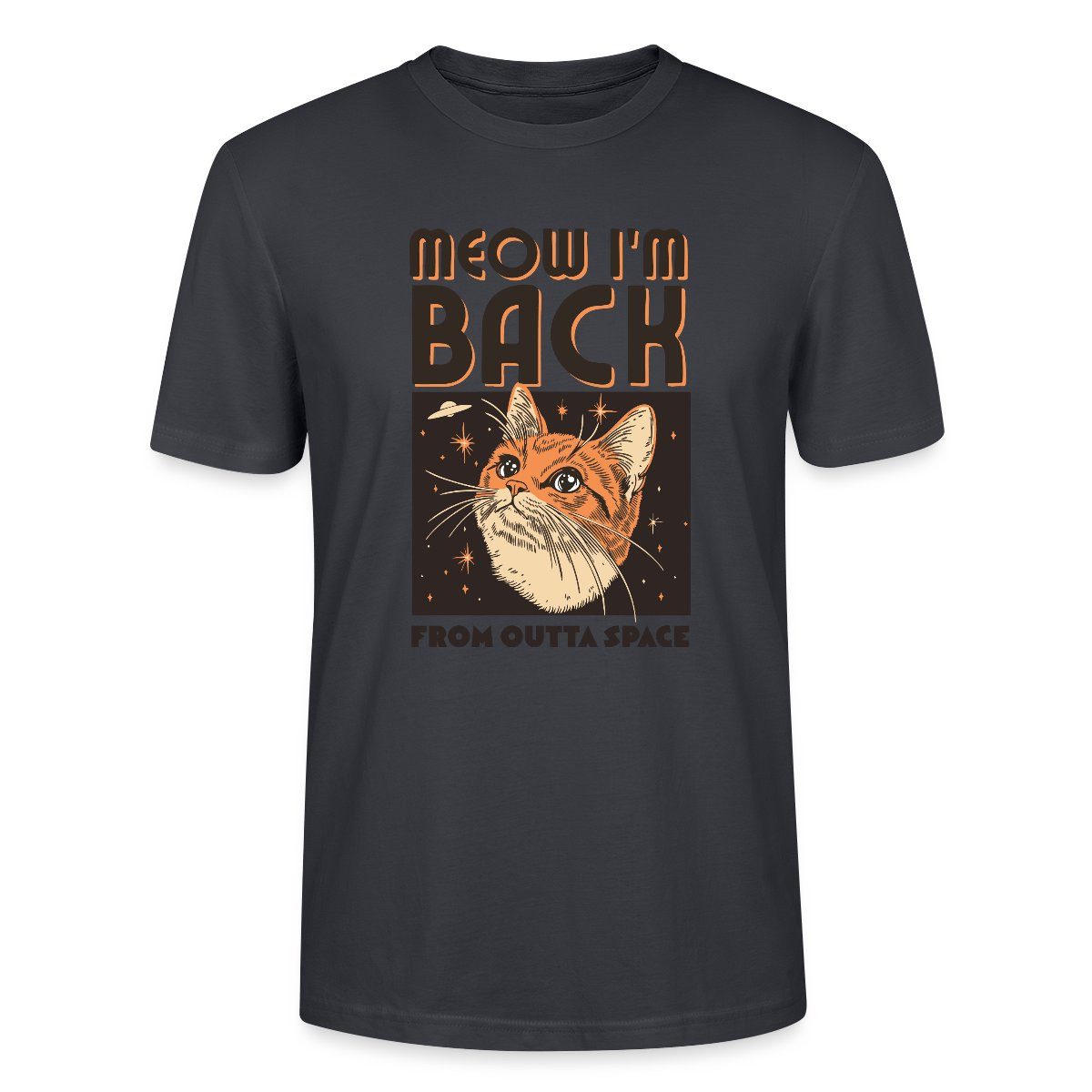 T-Shirt Lustiges Weltraum Katzen Motiv Unisex Bio T-Shirt