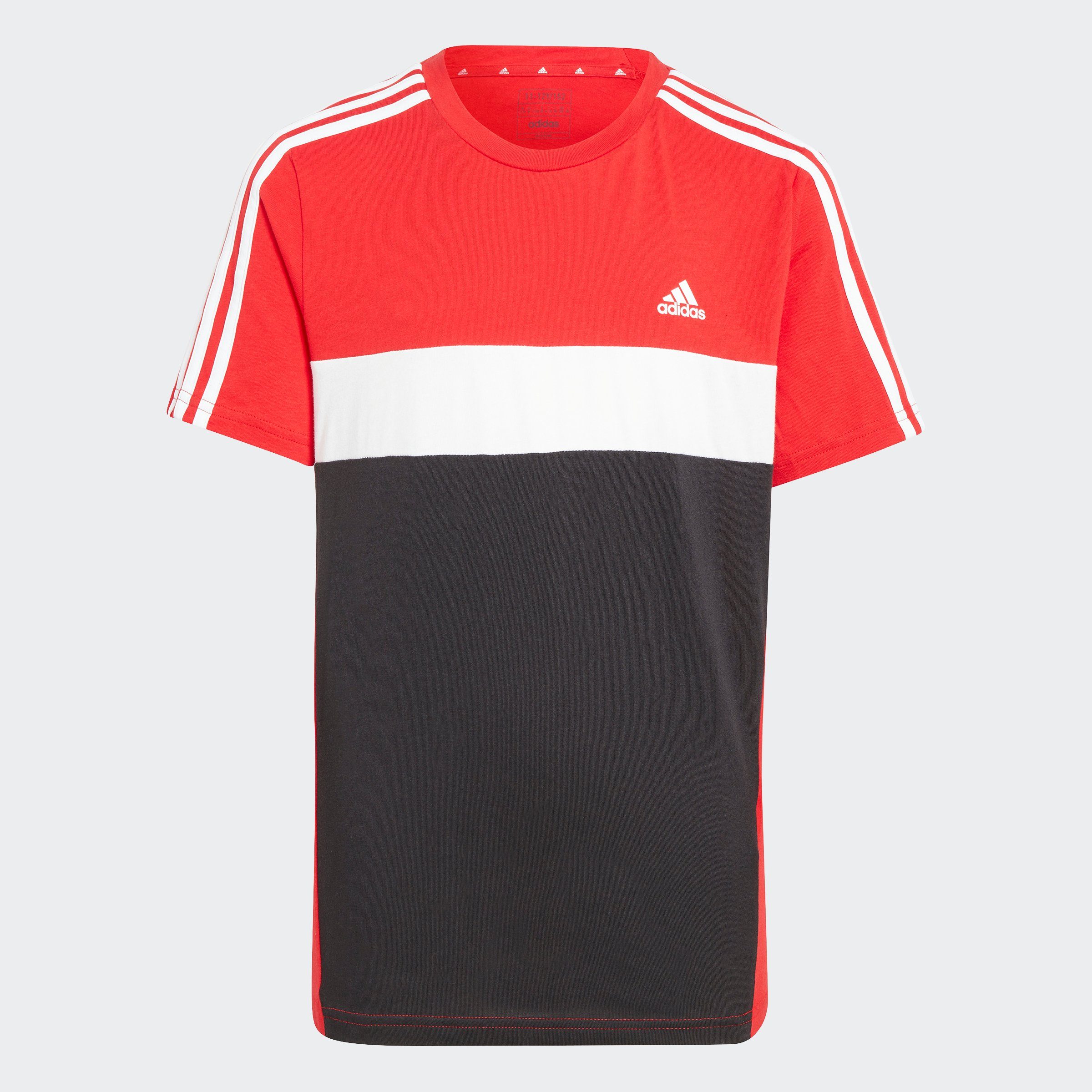 / TIBERIO COLORBLOCK KIDS COTTON Black Sportswear Better / 3-STREIFEN adidas White T-Shirt Scarlet