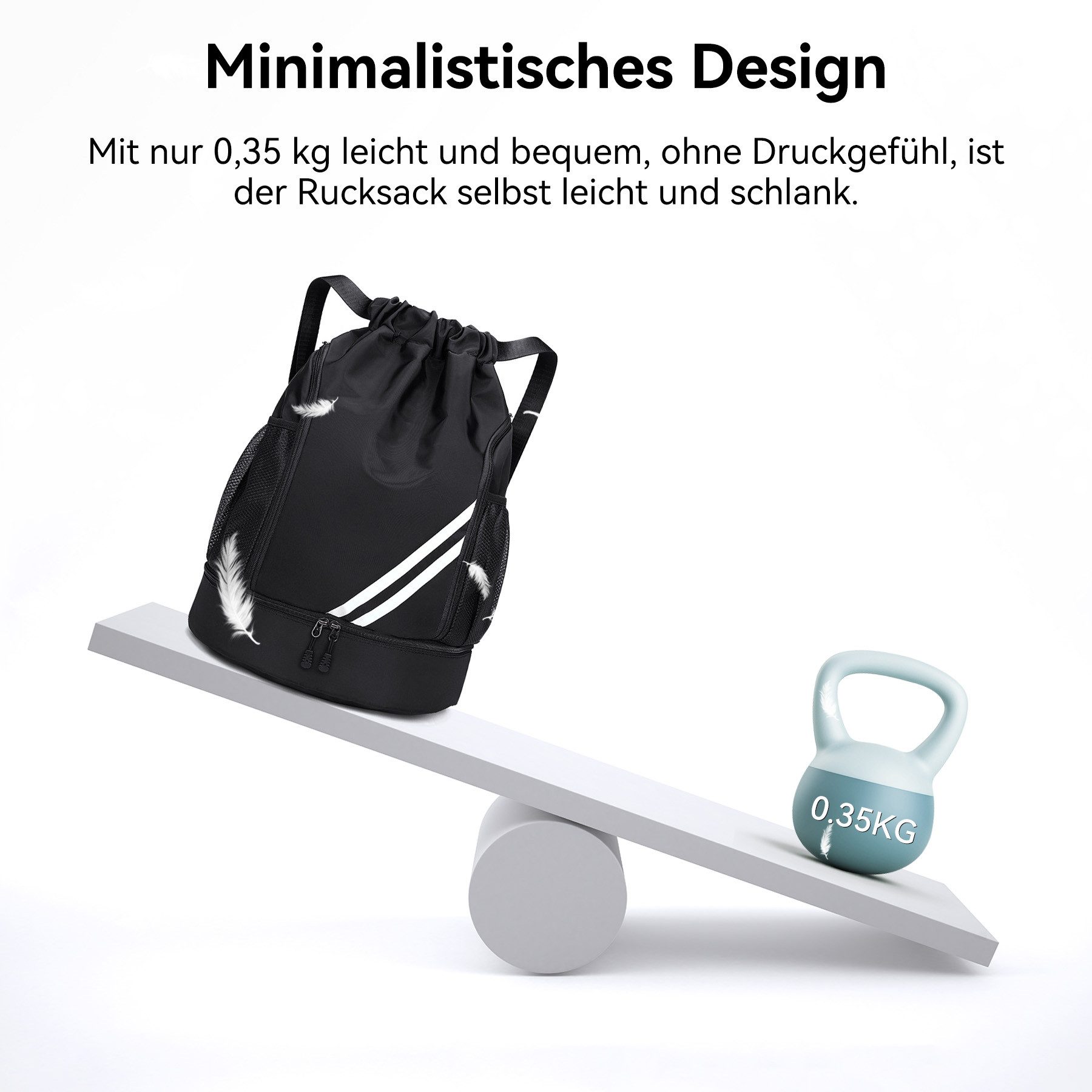 Bold Leisure Bag Gym Bag Sports Bag Large Capacity Football Bag (adjustable, large capacity, with ball and bottom compartment, waterproof, ideal for women, men, juniors, football), Ideal for Men Waterproof Backpack