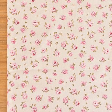 SCHÖNER LEBEN. Tischläufer Tischläufer Classic Little Rose Rosenblüten ecru rosa 40x160cm, handmade