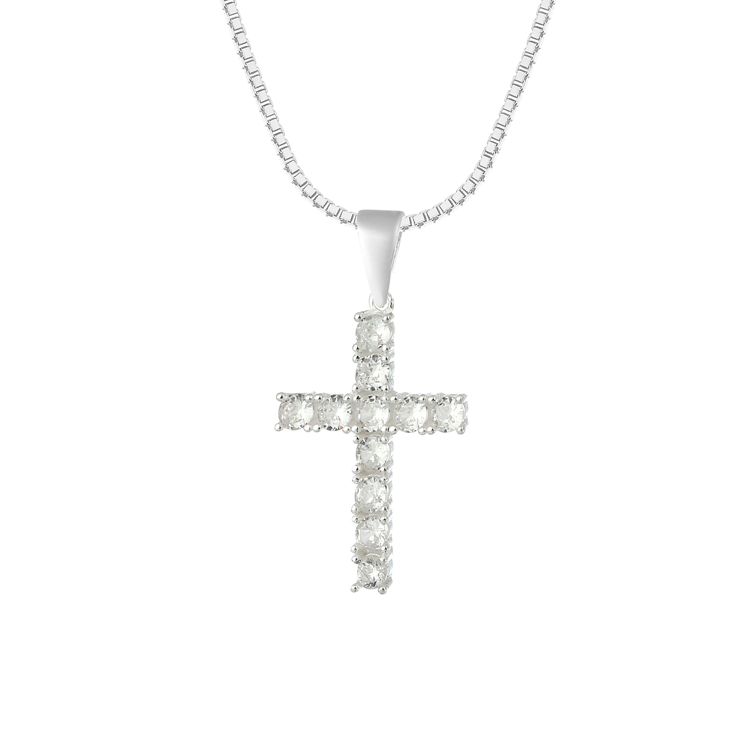 NAHLE Kette mit Anhänger Kreuz Silberkette Kreuz Kette (inkl. Schmuckbox), günstig online kaufen