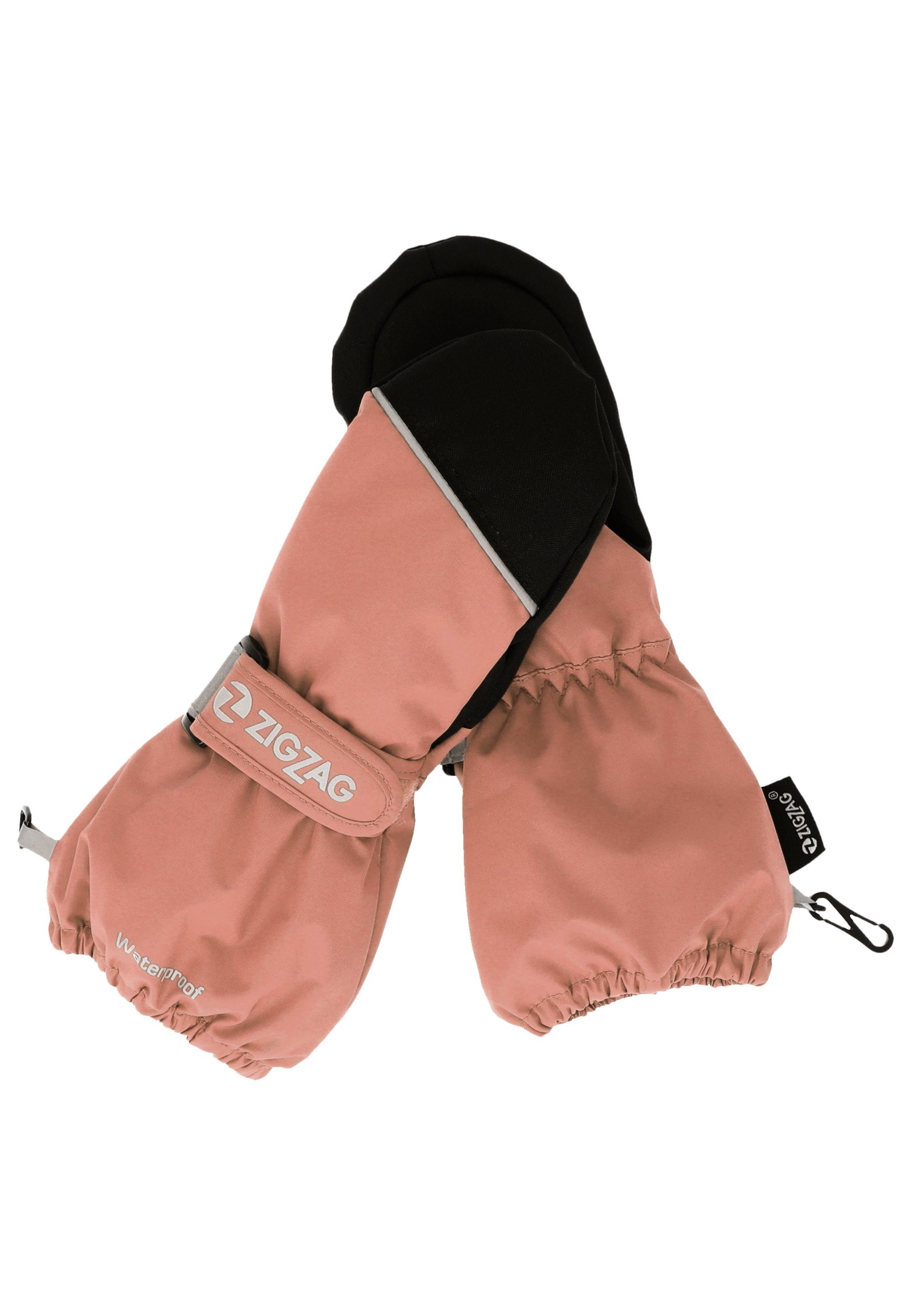 rosa Wintersport-Ausstattung mit Kempston komfortabler Skihandschuhe ZIGZAG