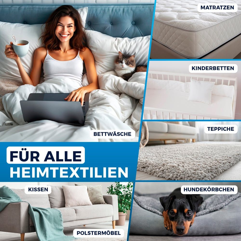 MAXXMEE Matratzenreinigungsgerät Milben-Handstaubsauger Kompakt mit UV-C Licht, 300 W, mit Beutel, Saubere Matratzen Betten frei von Milben Bakterien Staub